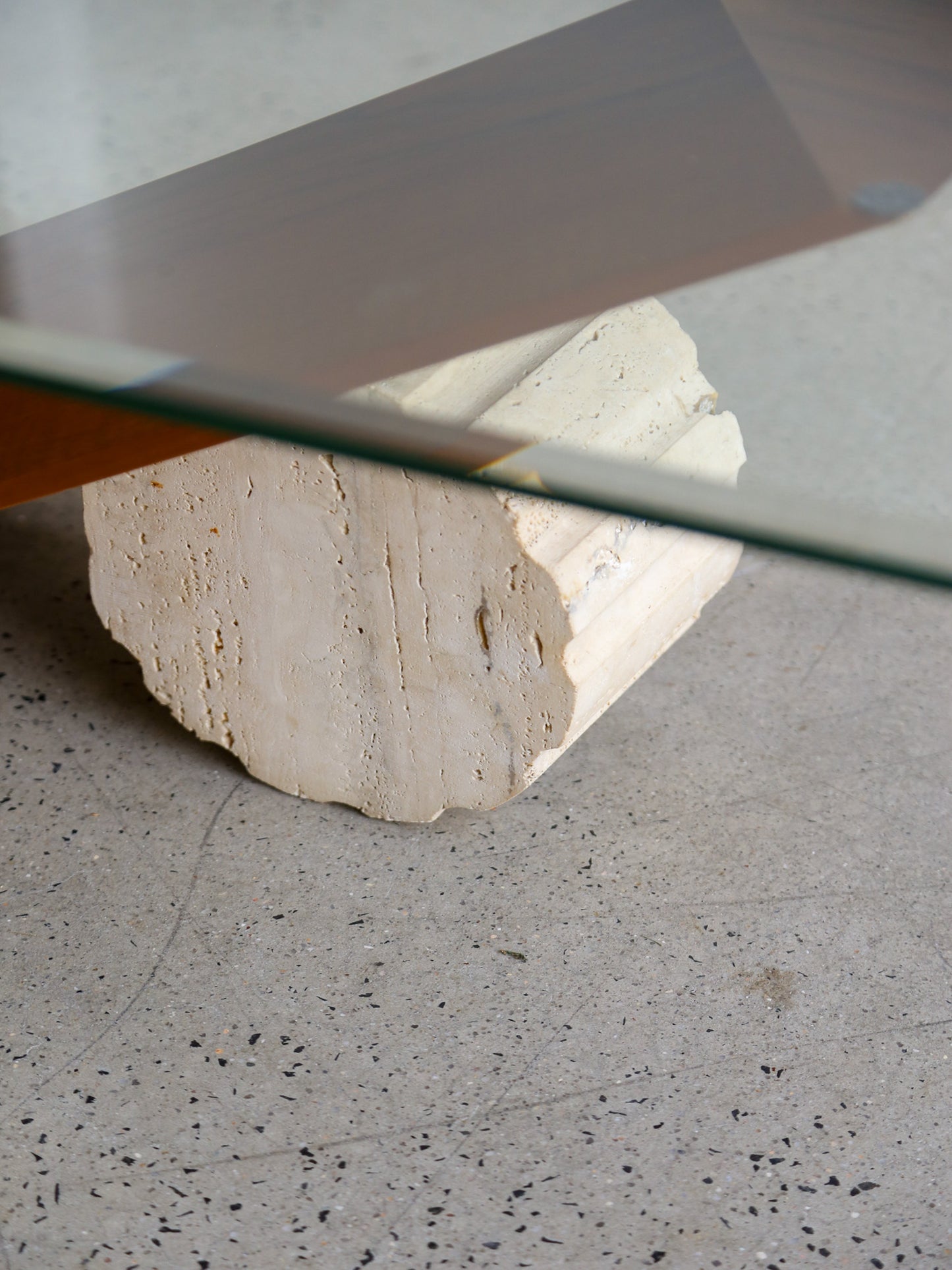 Valentino Coffee Table by Emanuele Zenere for Cattelan Italia in Travertine and Wood