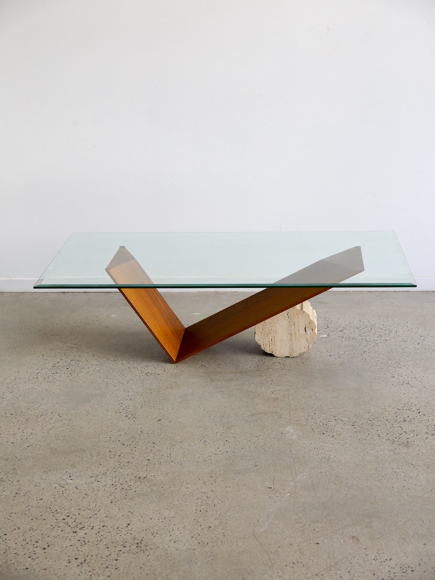 Valentino Coffee Table by Emanuele Zenere for Cattelan Italia in Travertine and Wood