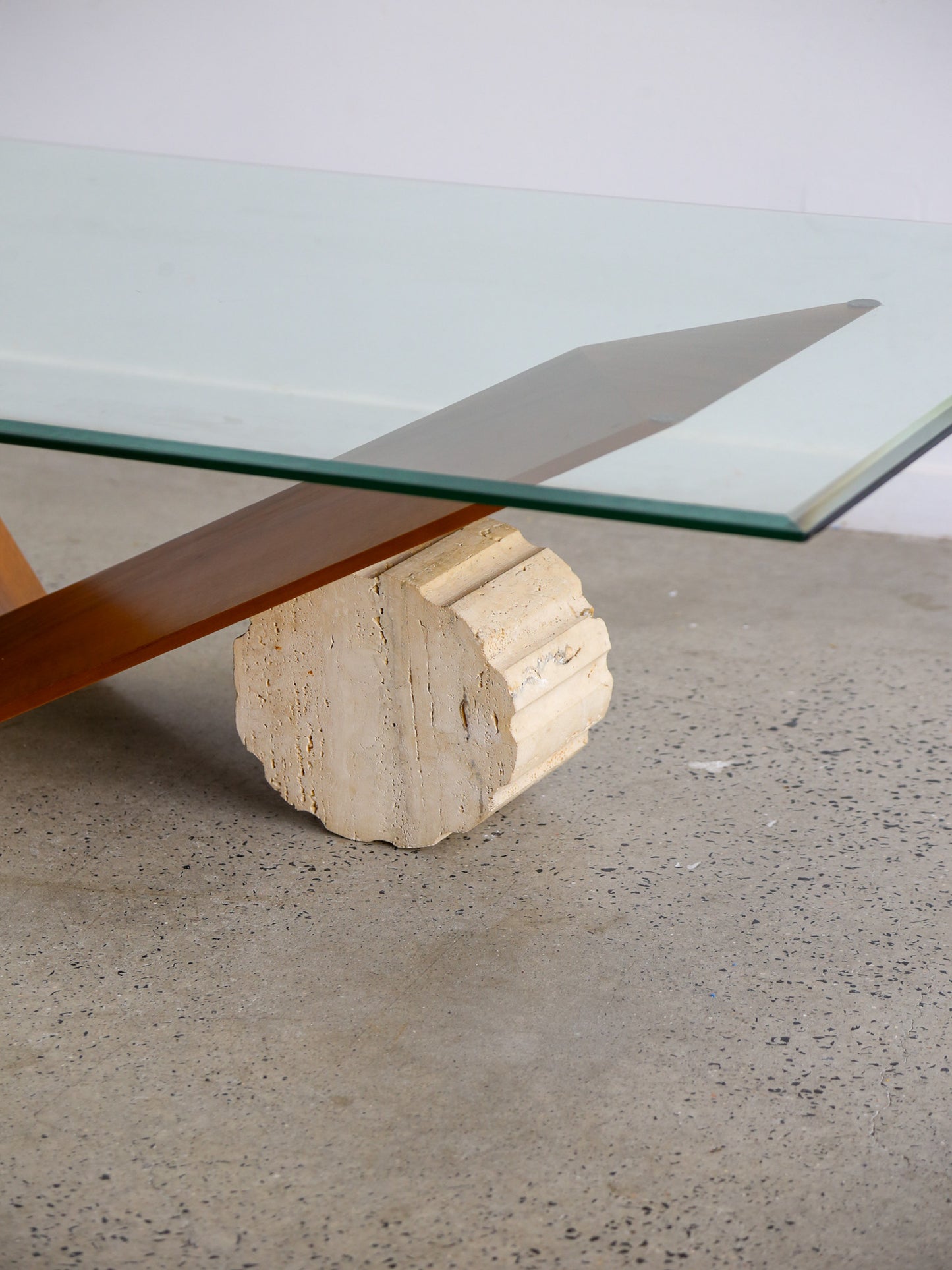 Valentino Coffee Table by Emanuele Zenere for Cattelan Italia in Travertine and Wood