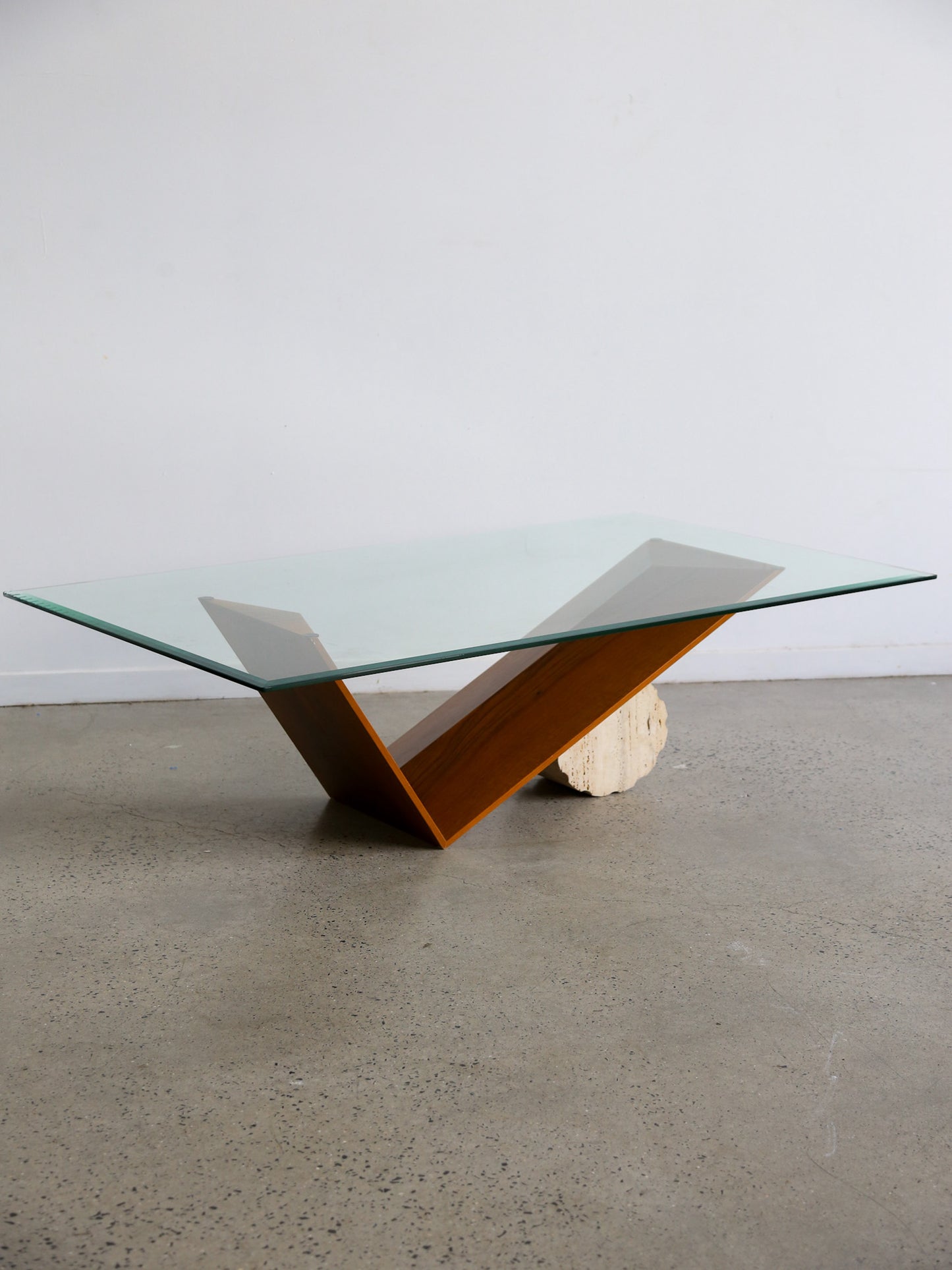 Valentino Coffee Table by Emanuele Zenere for Cattelan Italia in Travertine and Wood