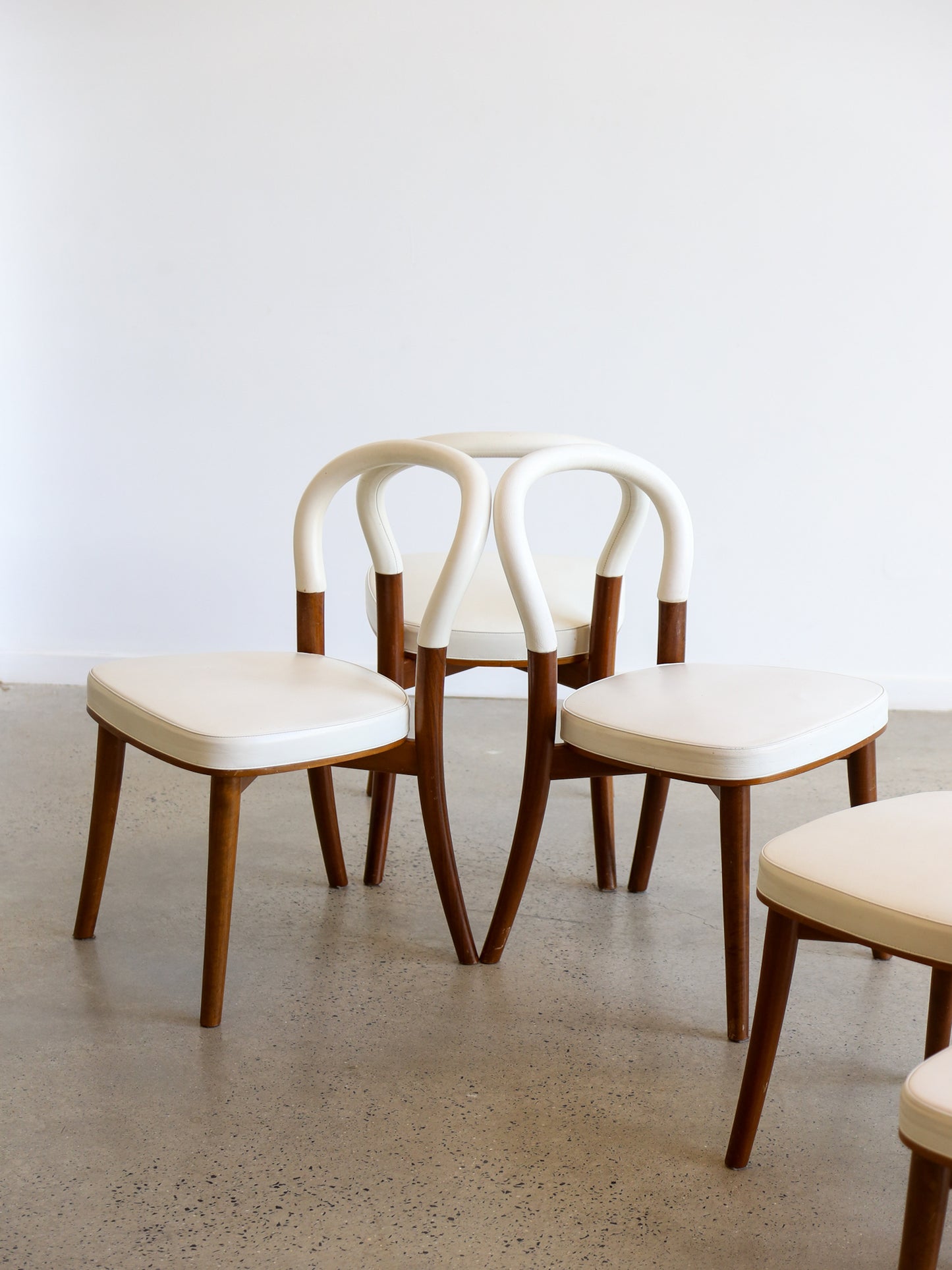 Erik Gunnar Asplund set of six "501 Göteborg" White Leather Dining chairs for Cassina Italy