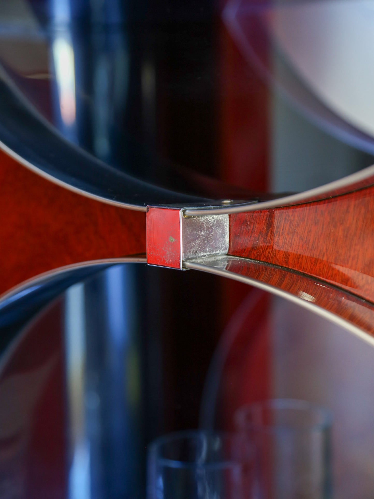 Rotating Dry Bar Cabinet by Willy Rizzo in Wood & Chrome