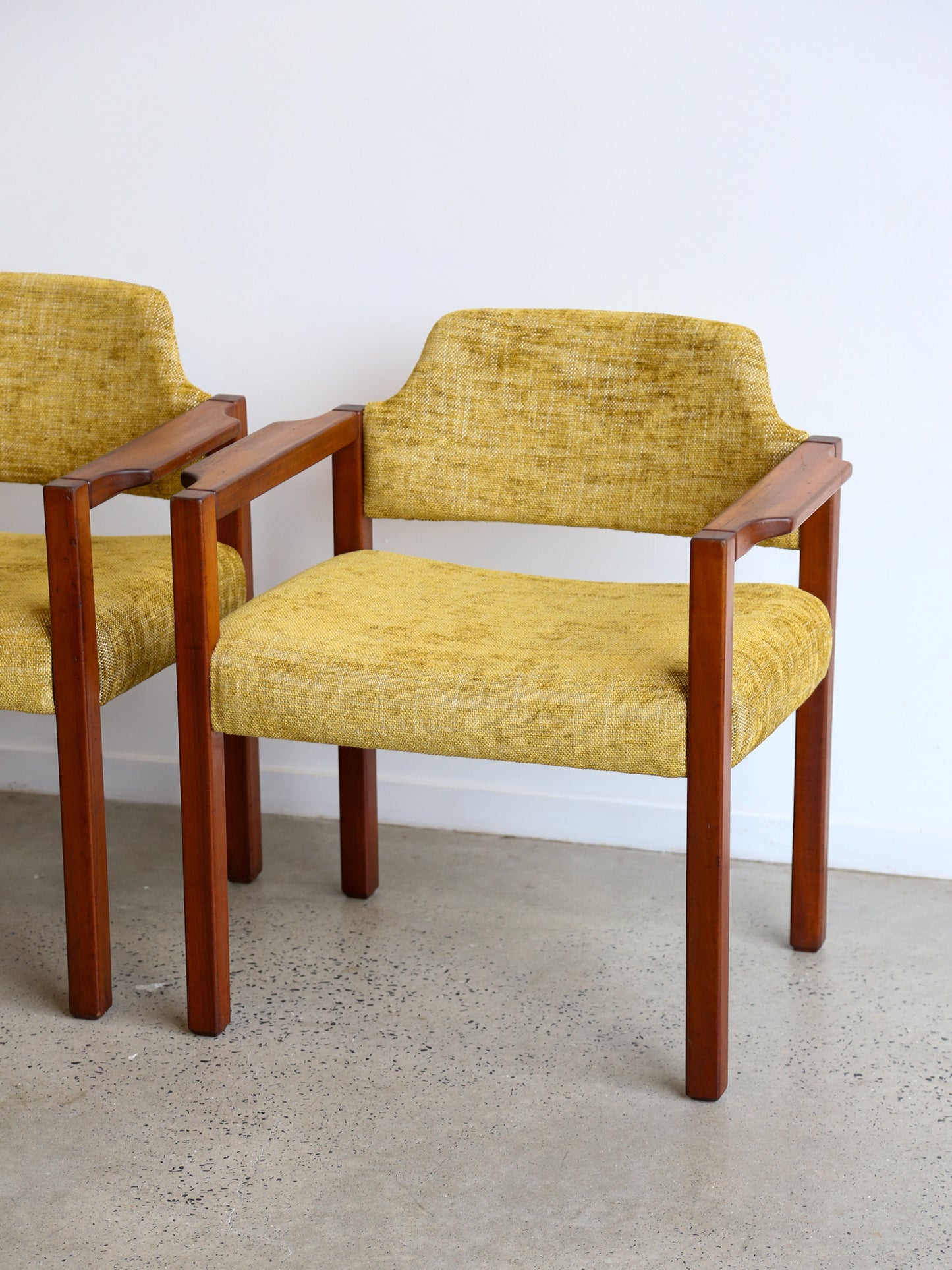 Armchairs by Umberto Brandigi for Poltronova Set of Six Beech & Fabric