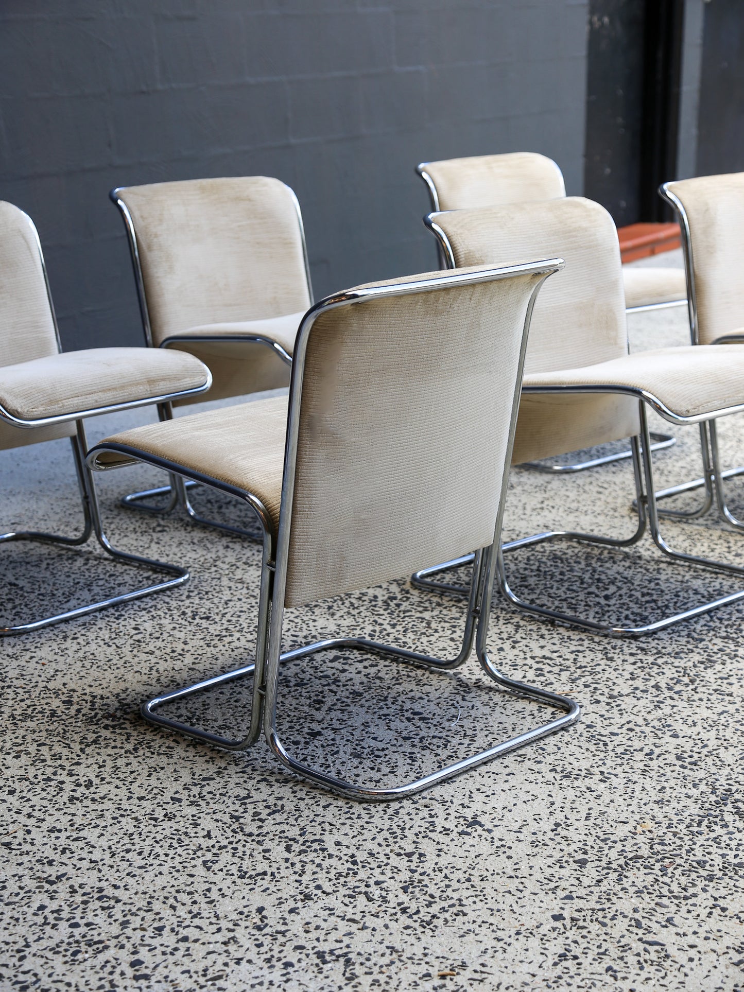 Set of Seven Calla Dining Chairs by Antonio Ari Colombo for Arflex 1970s