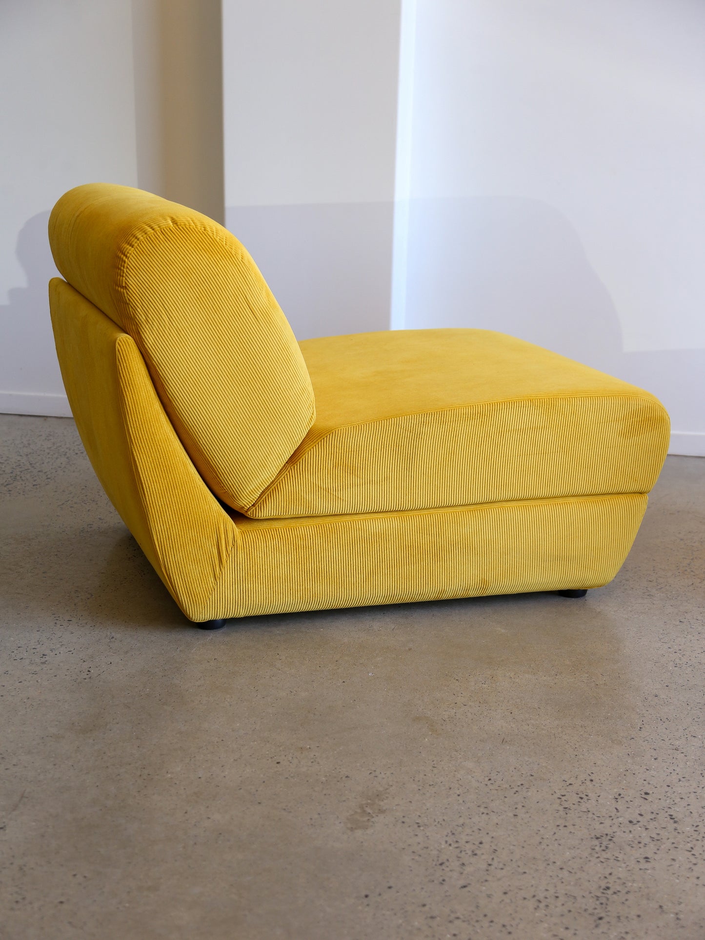 Zanotta Set of Two Yellow Velvet Lounge Chairs