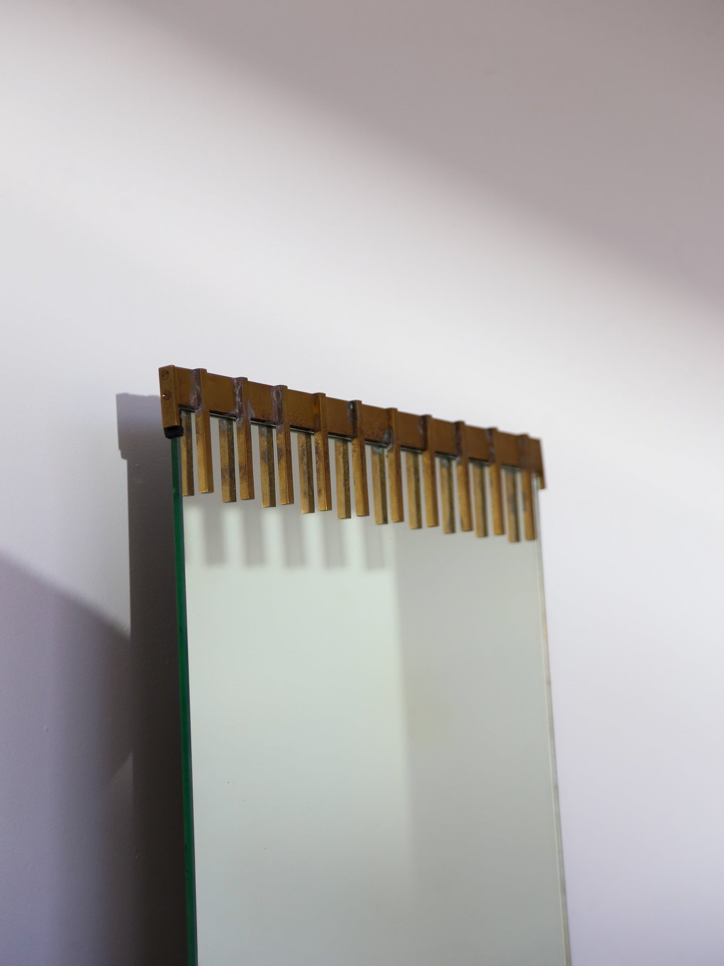 Ettore Sottsass for Santambrogio De Berti Brass & Glass Wall Mirror 1958