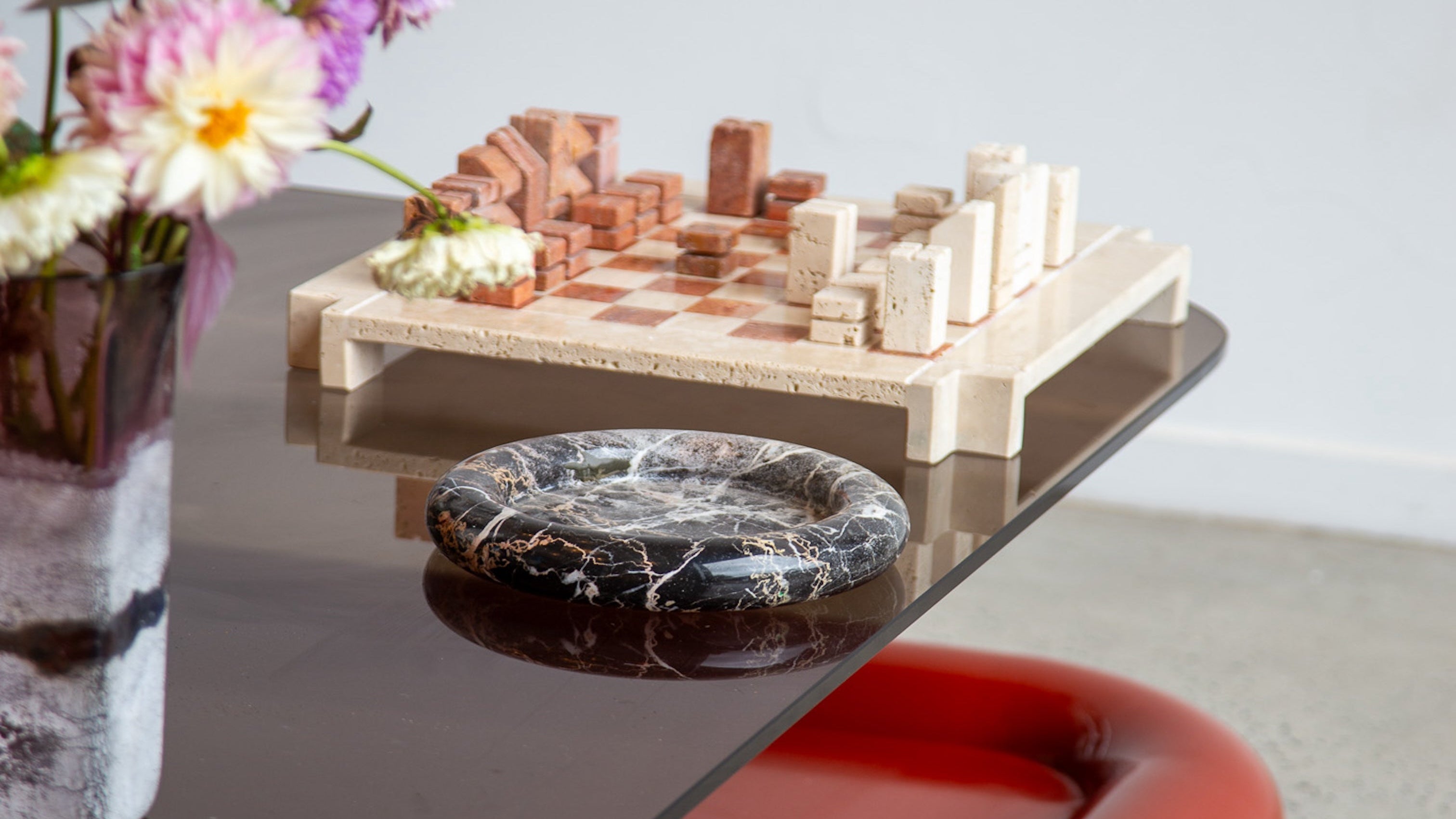 high end black marble ashtray 