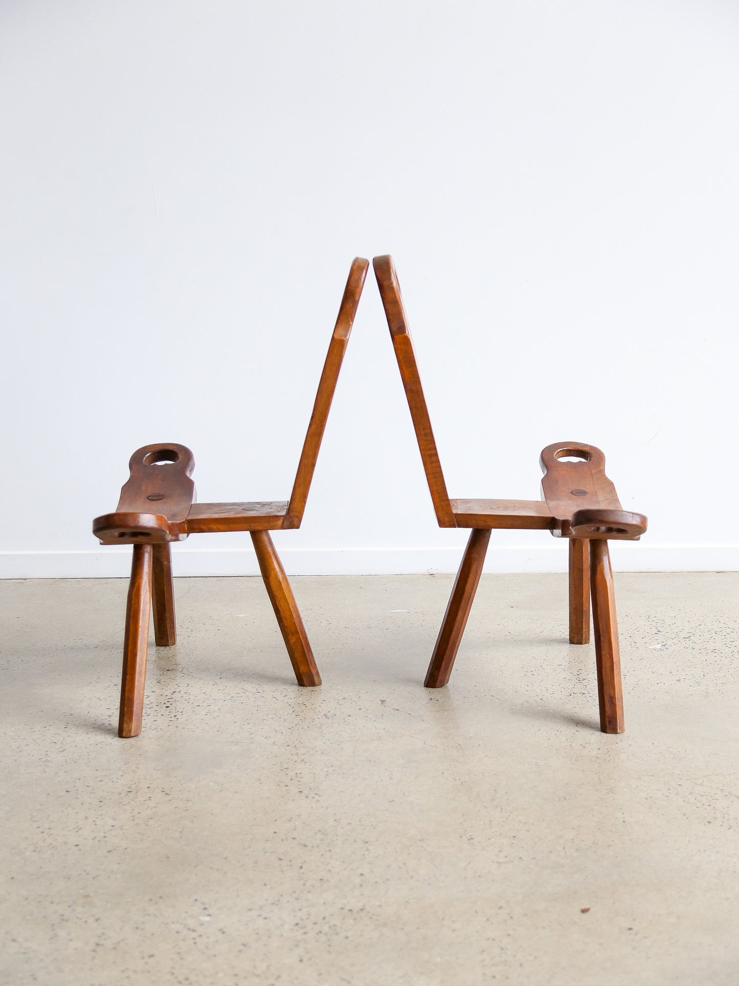 Brutalist Spanish Midcentury Sculptural Tripod Chair