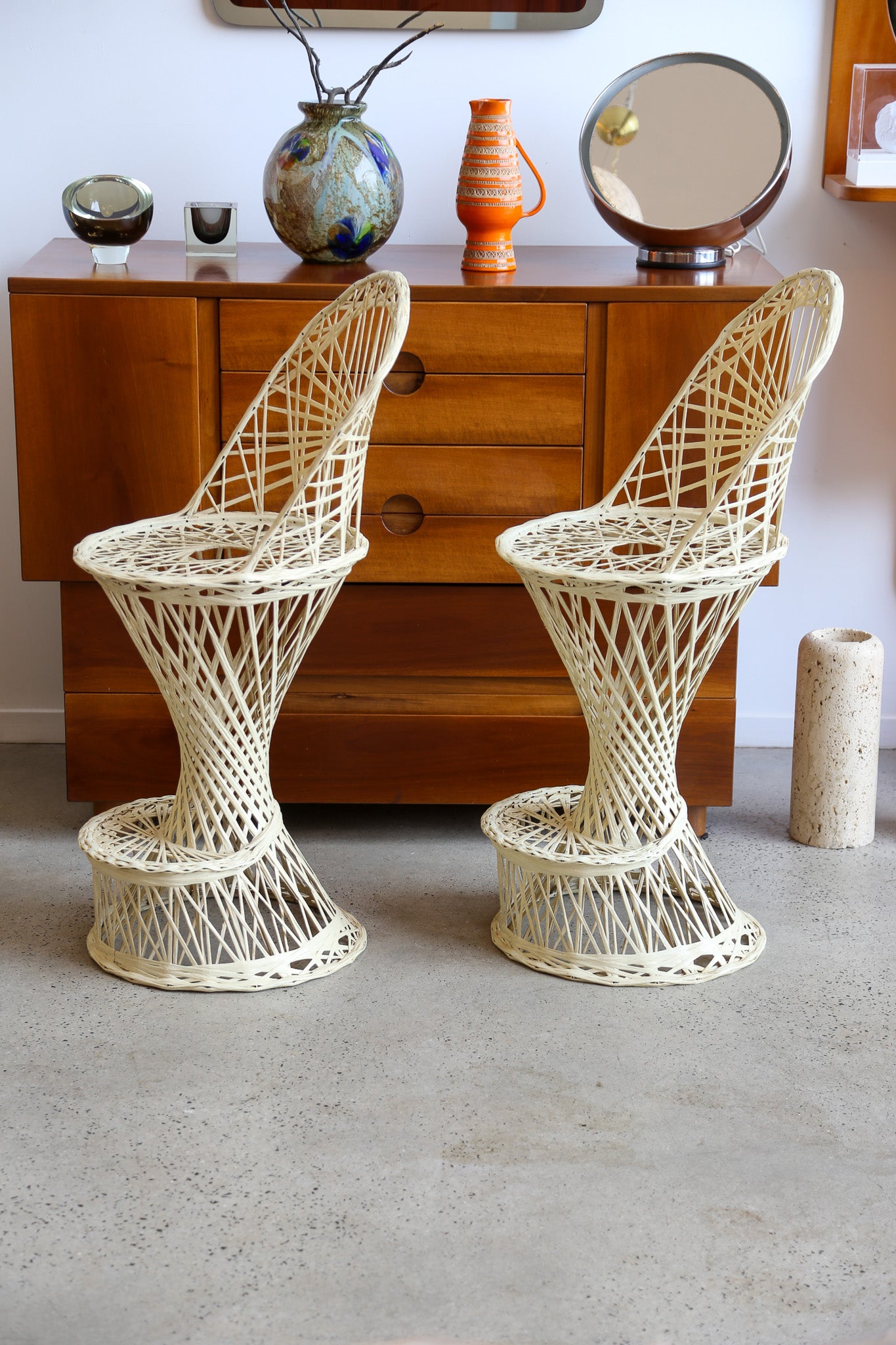 Russell Woodard Spun Fiberglass Bar Stools