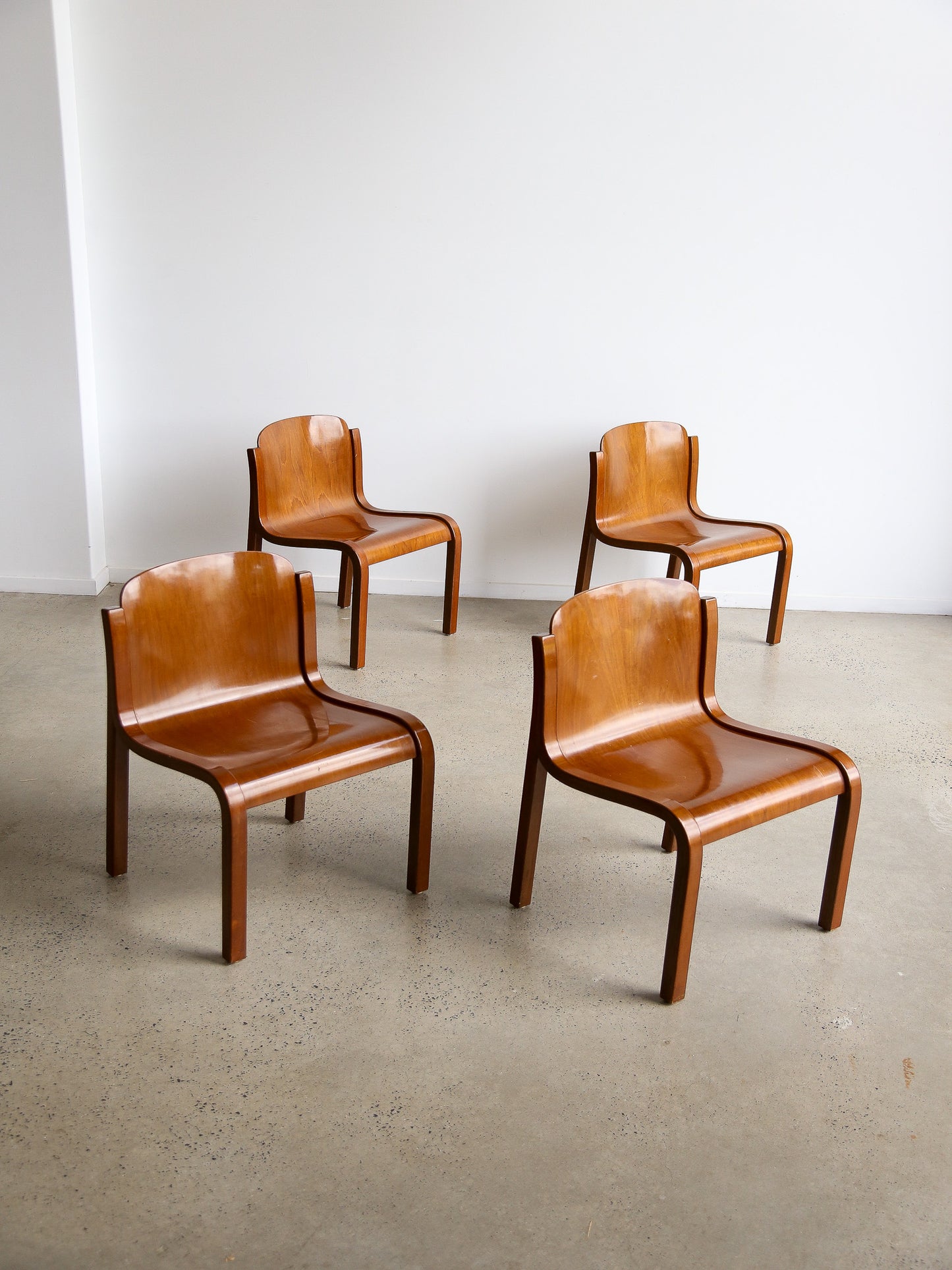 Mito Chairs by Carlo Bartoli for Tisettanta Set of Four