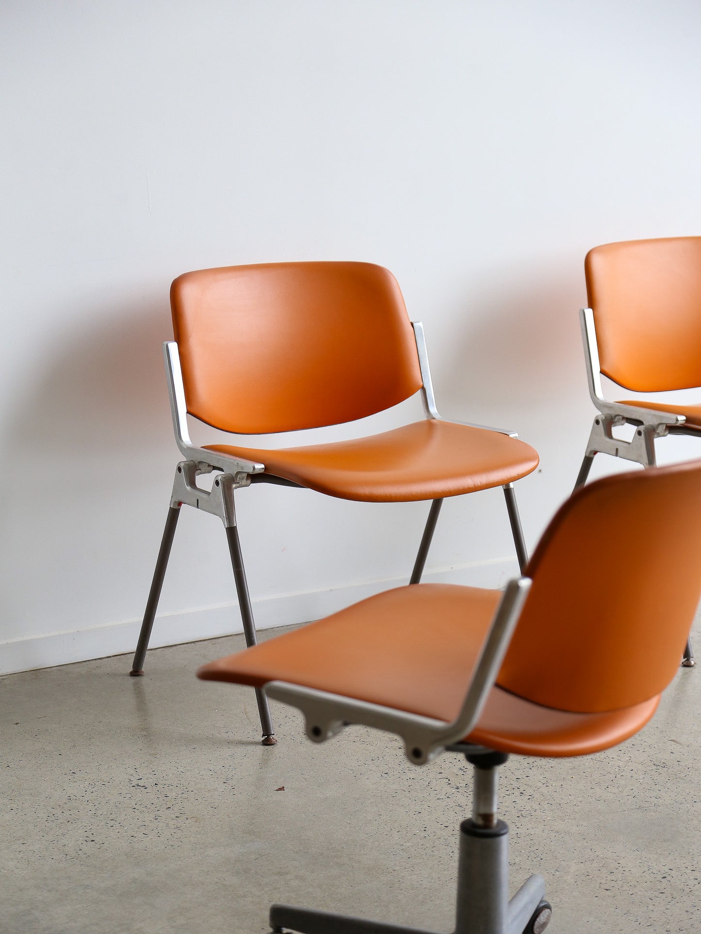 Set of Three DSC 106 Office chairs by Giancarlo Piretti for Castelli