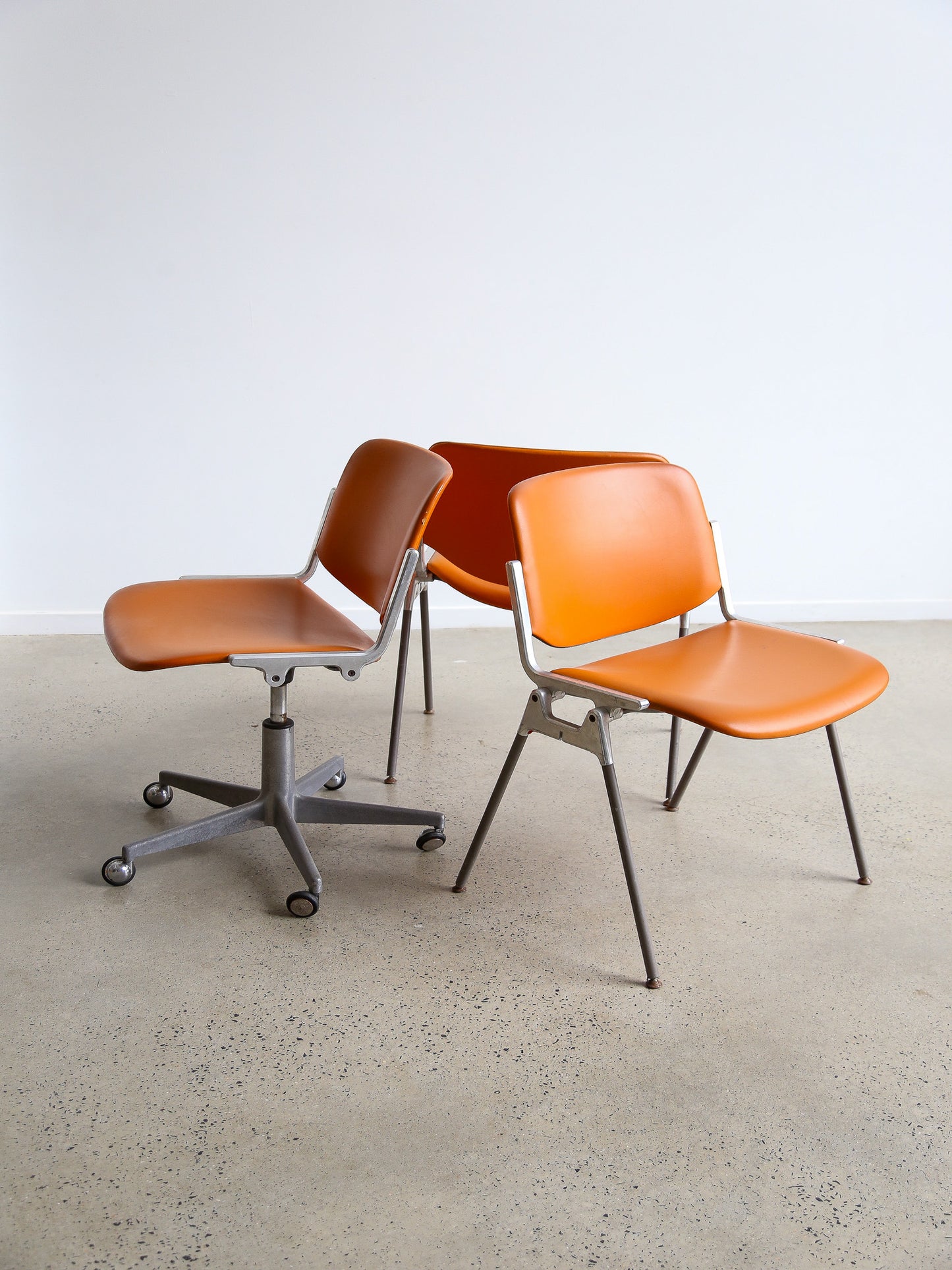 Set of Three DSC 106 Office chairs by Giancarlo Piretti for Castelli