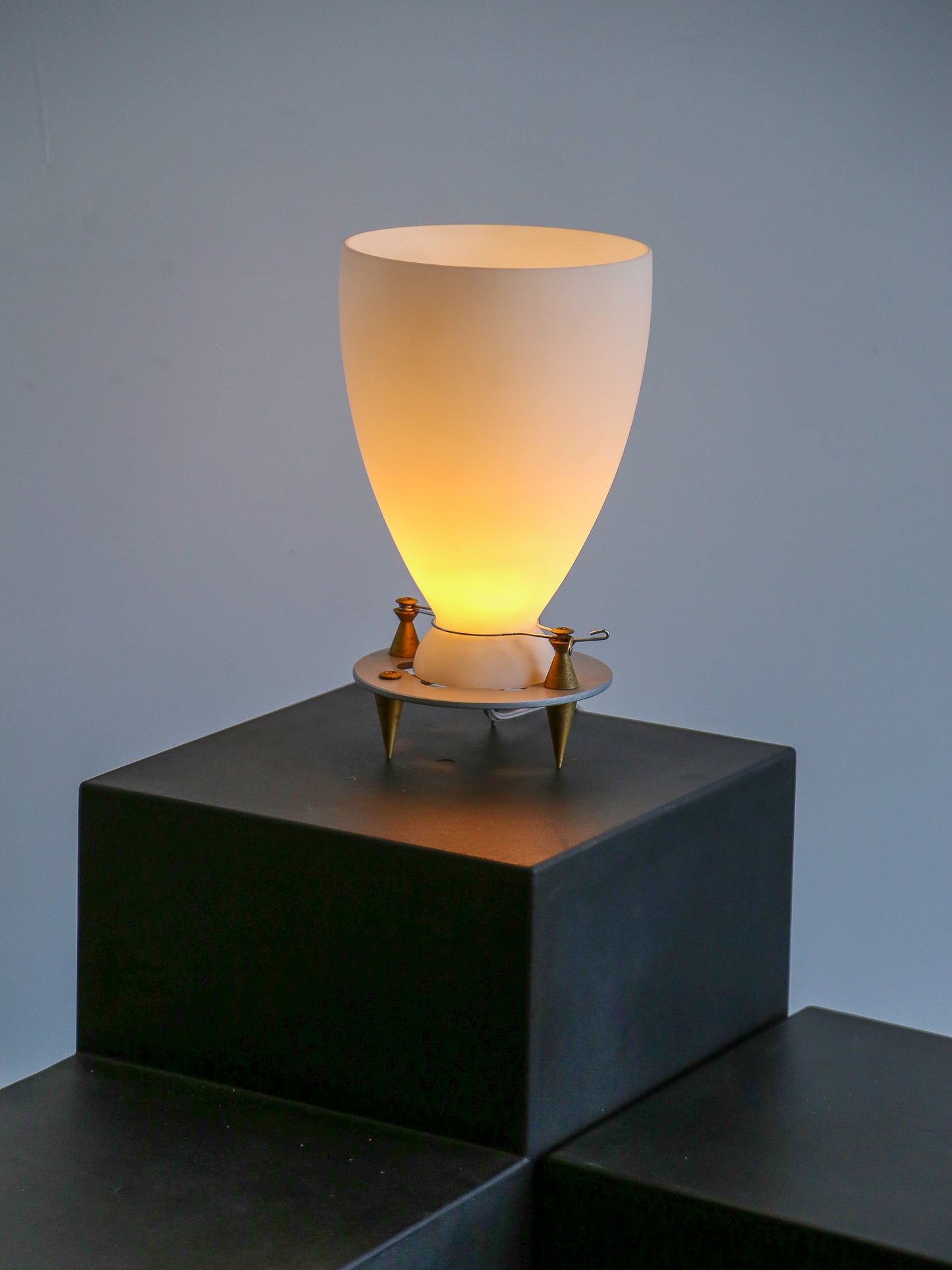Murano Opaline Glass Table Lamp by Umberto Riva for Fontana Arte