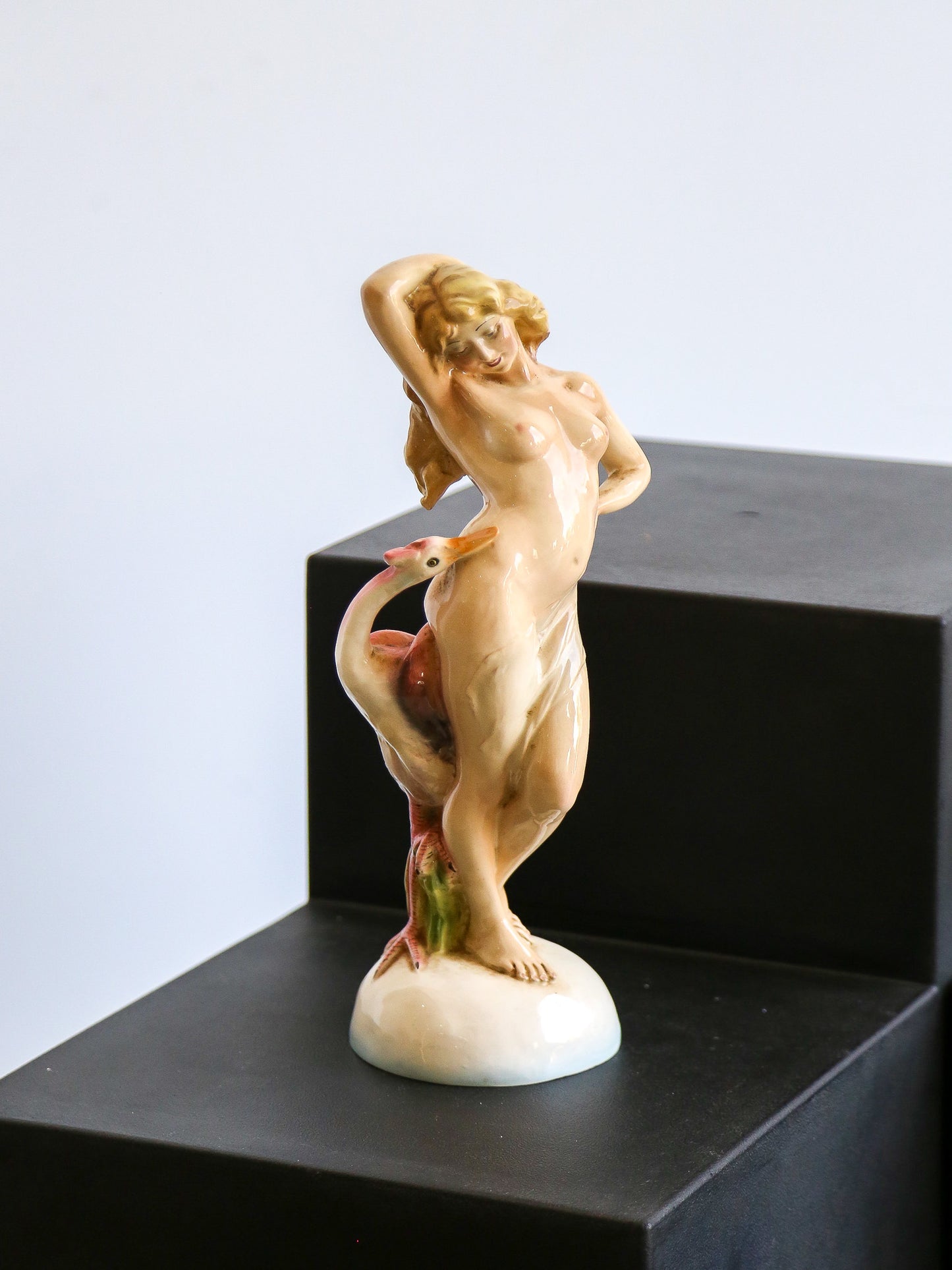 Italian Mid Century Modern Hand Painted Woman Sculpture