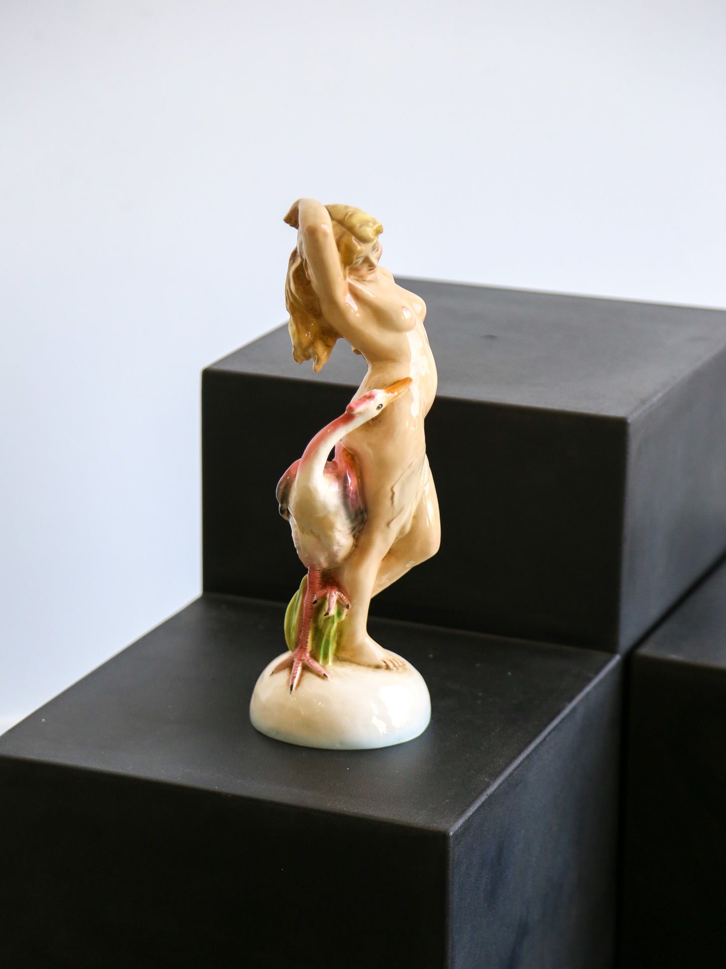 Italian Mid Century Modern Hand Painted Woman Sculpture