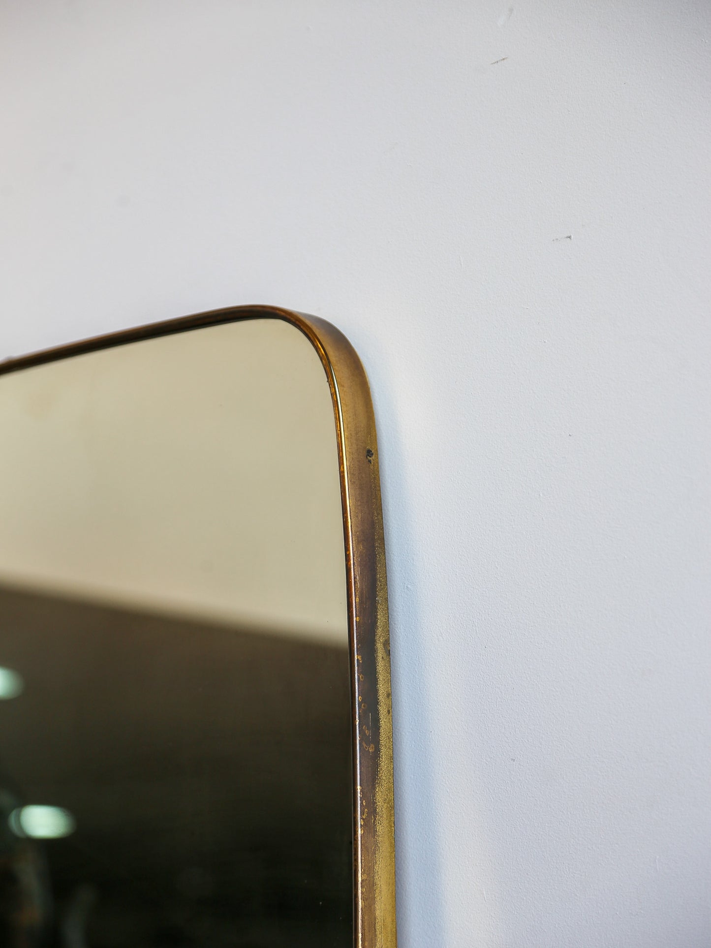 Italian Brass Wall Mirror, 1940s