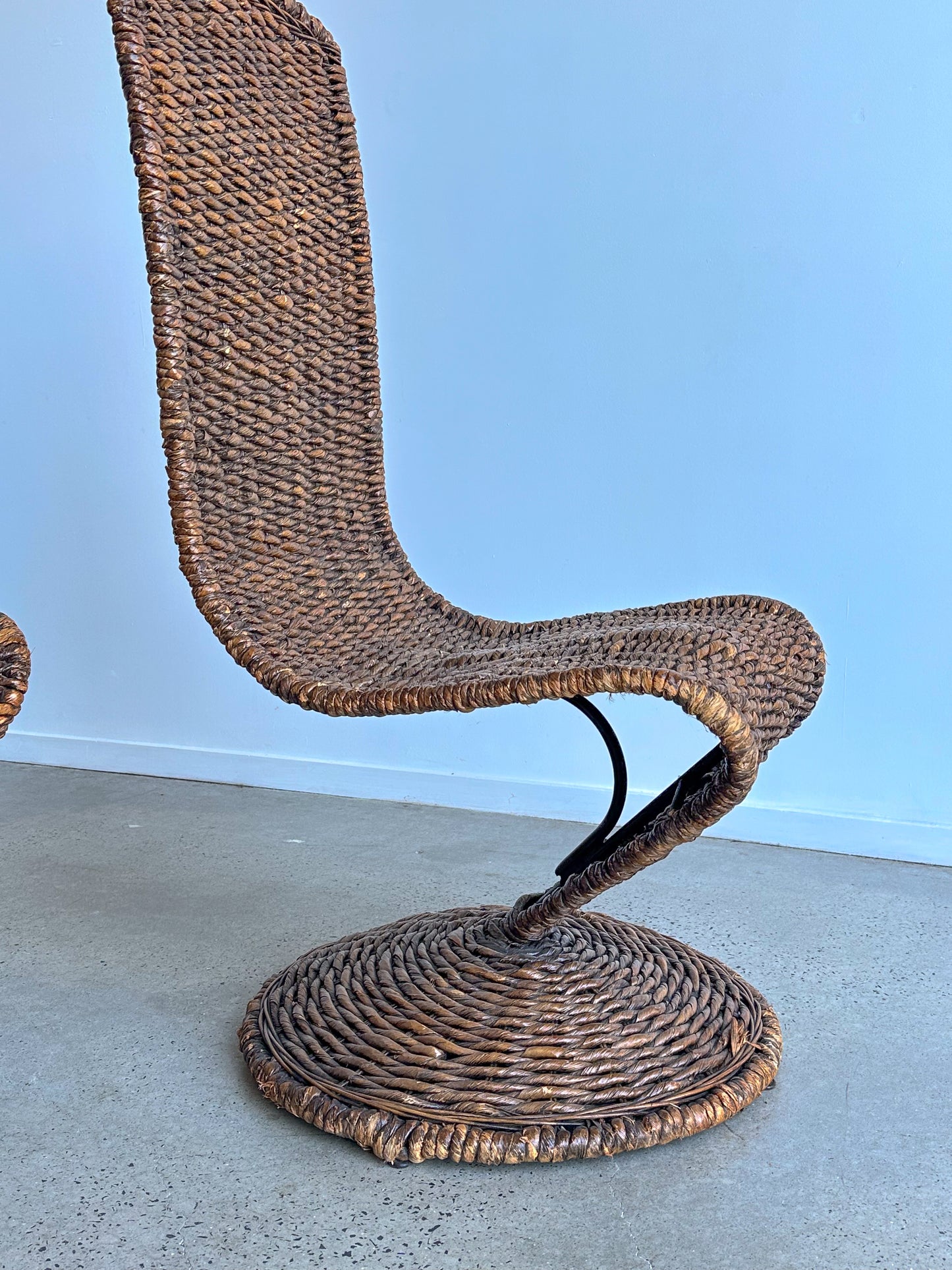 " S Chairs"  by Marzio Cecchi for Studio Most Italy in Wicker Rope 1970s