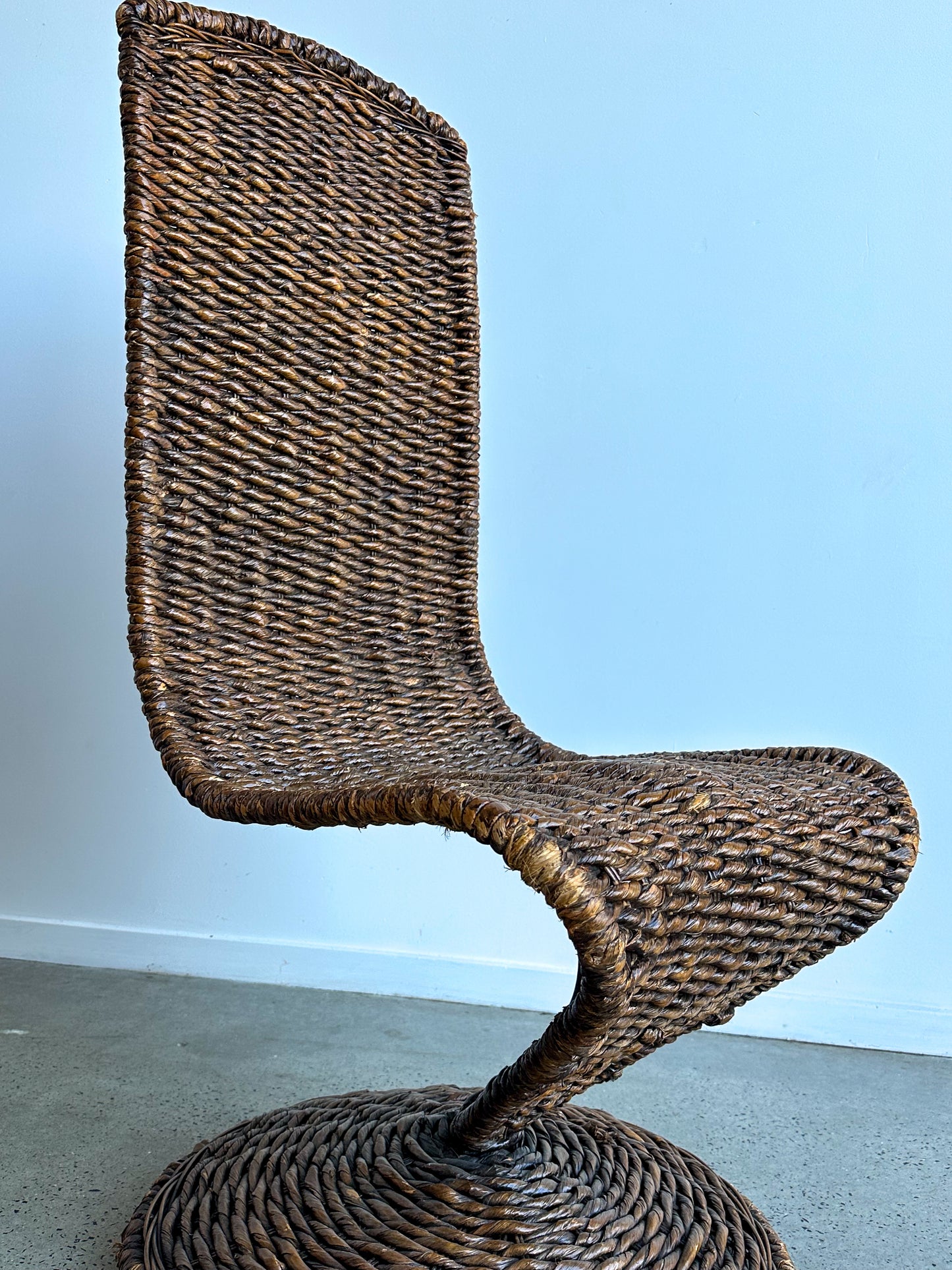 " S Chairs"  by Marzio Cecchi for Studio Most Italy in Wicker Rope 1970s
