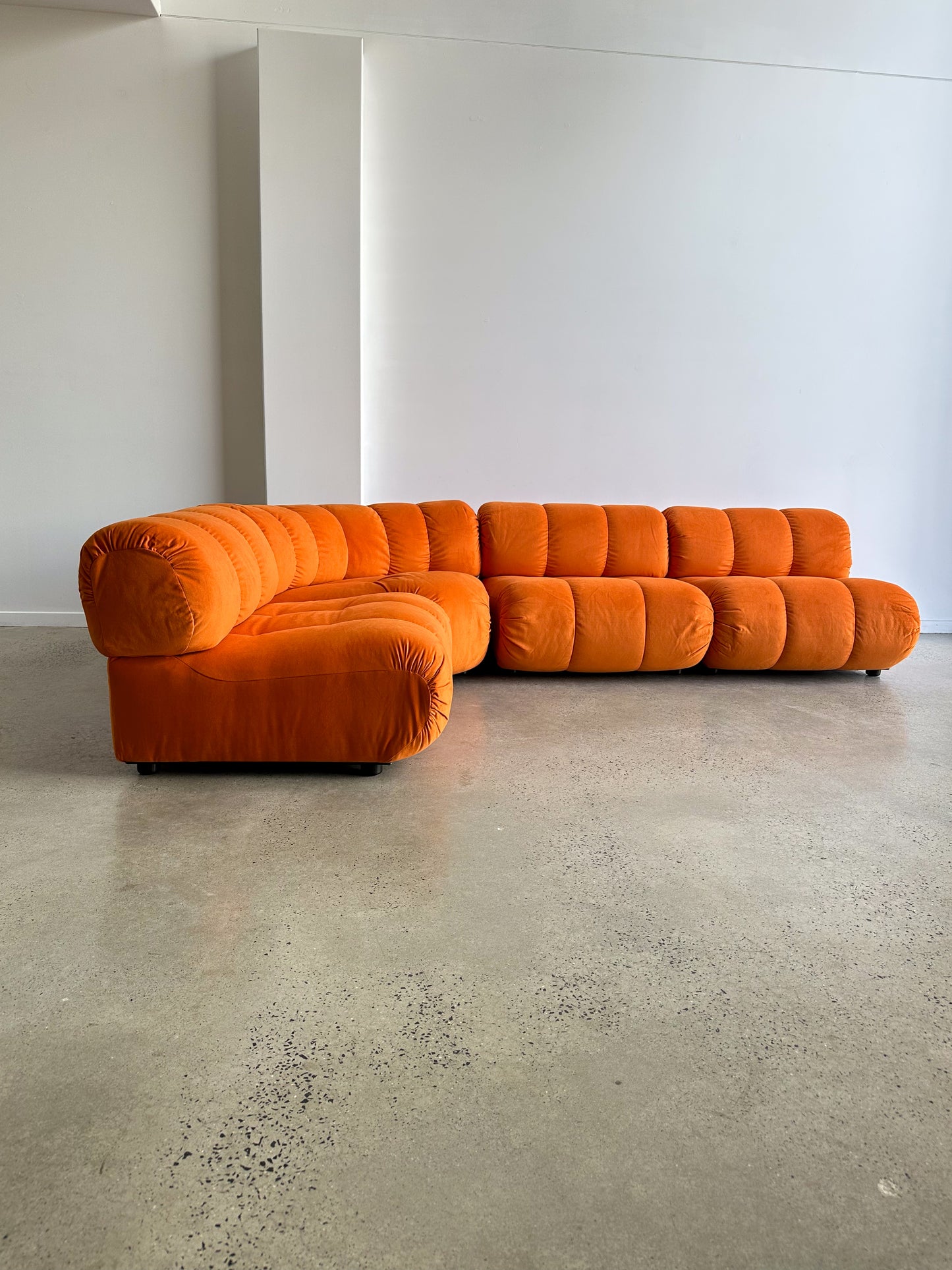 Giuseppe Munari for Poltronova Set of Four Modular Orange Sofa 1970s