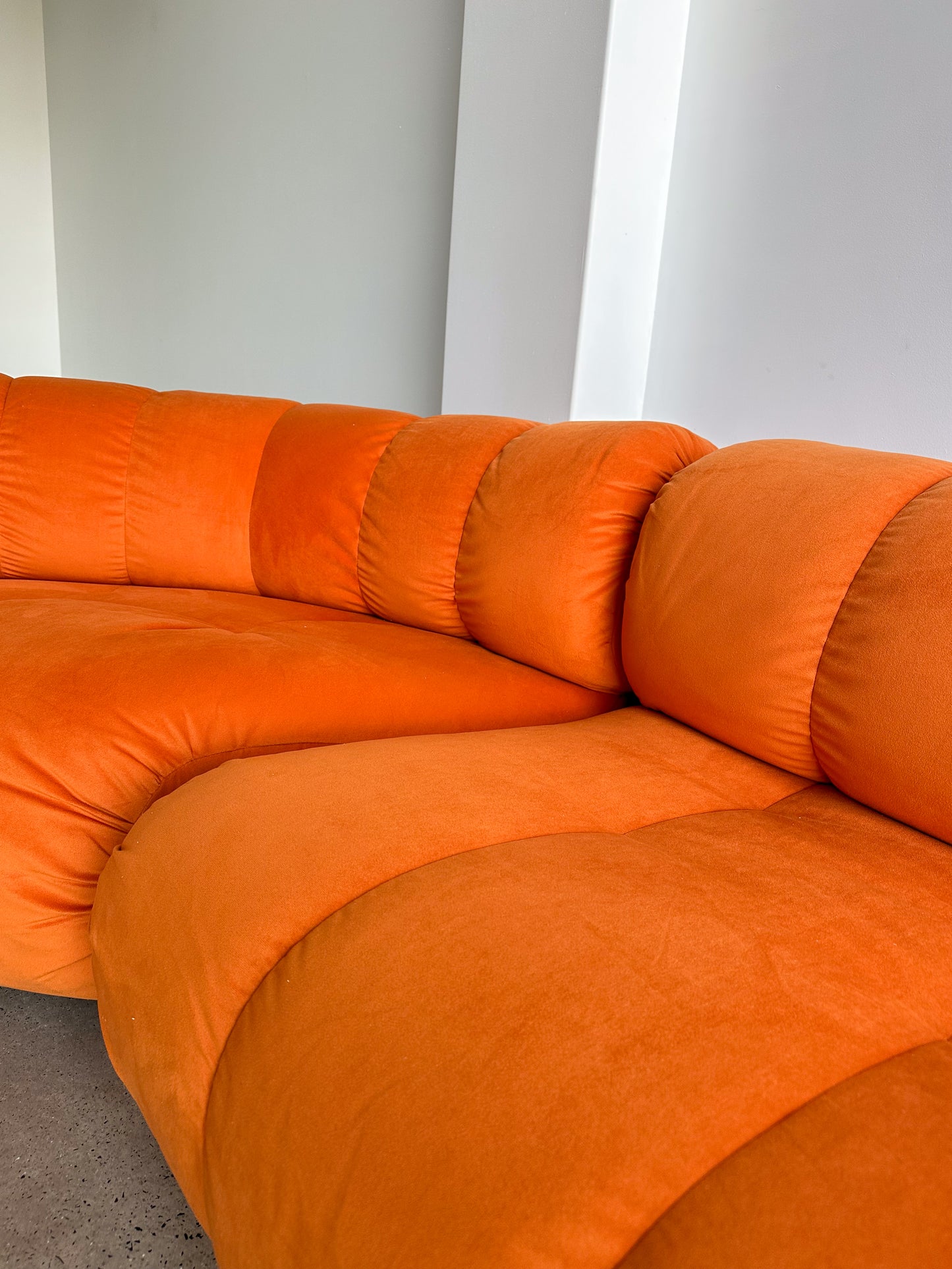 Giuseppe Munari for Poltronova Set of Four Modular Orange Sofa 1970s