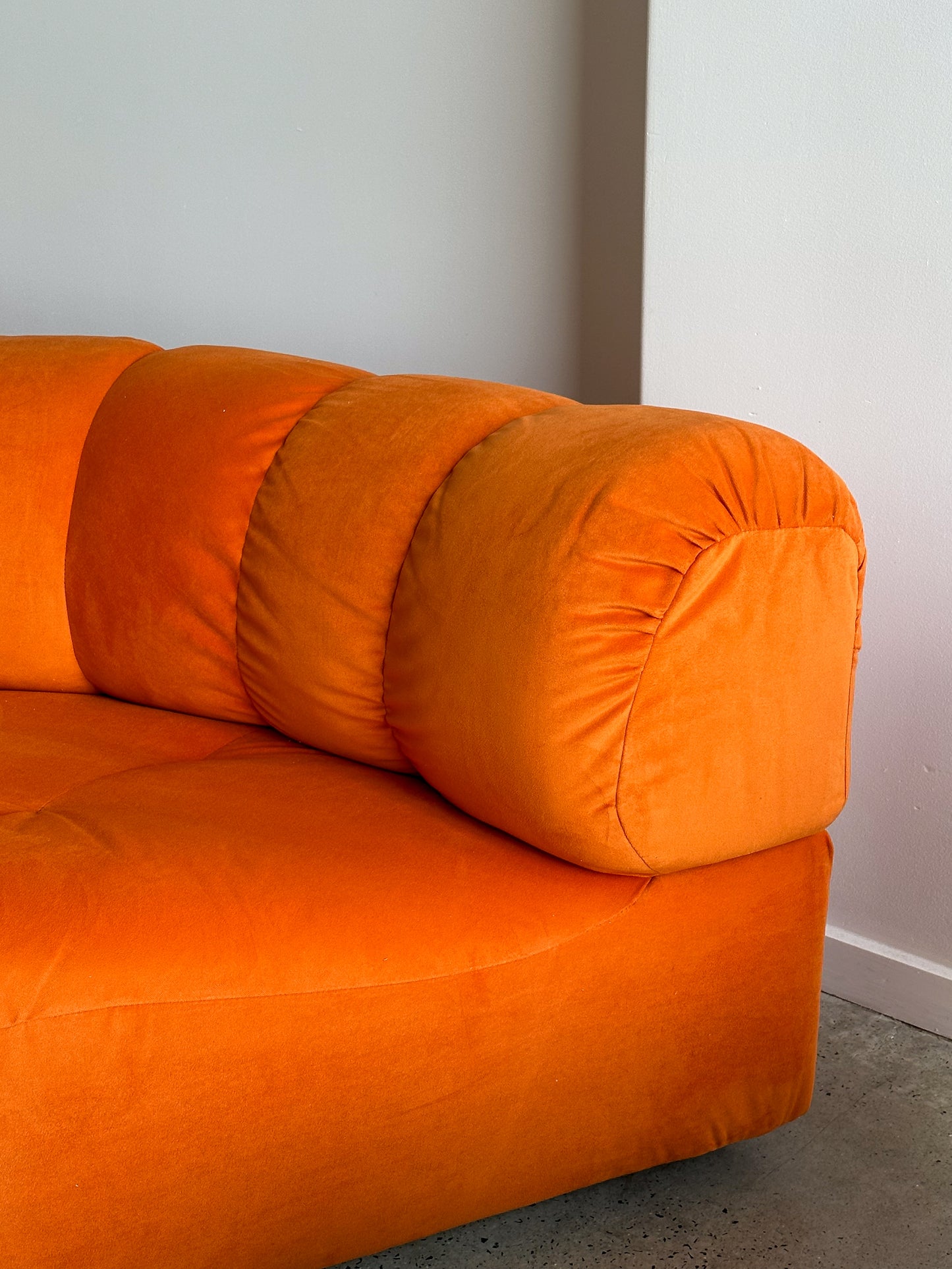 Giuseppe Munari for Poltronova Set of Four Modular Orange Sofa 1970s