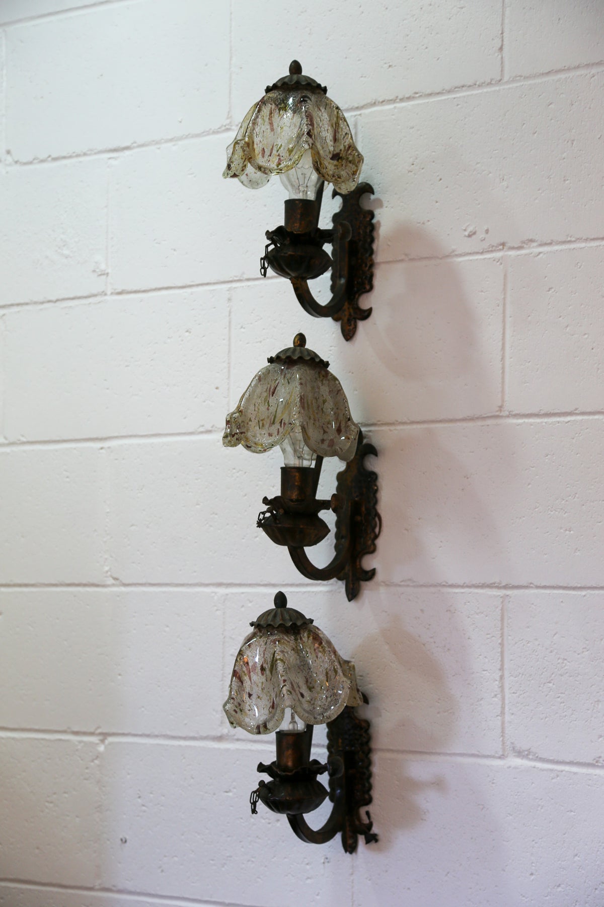 Italian Vintage Patinated Metal Wall Lighting - Lumini Collections