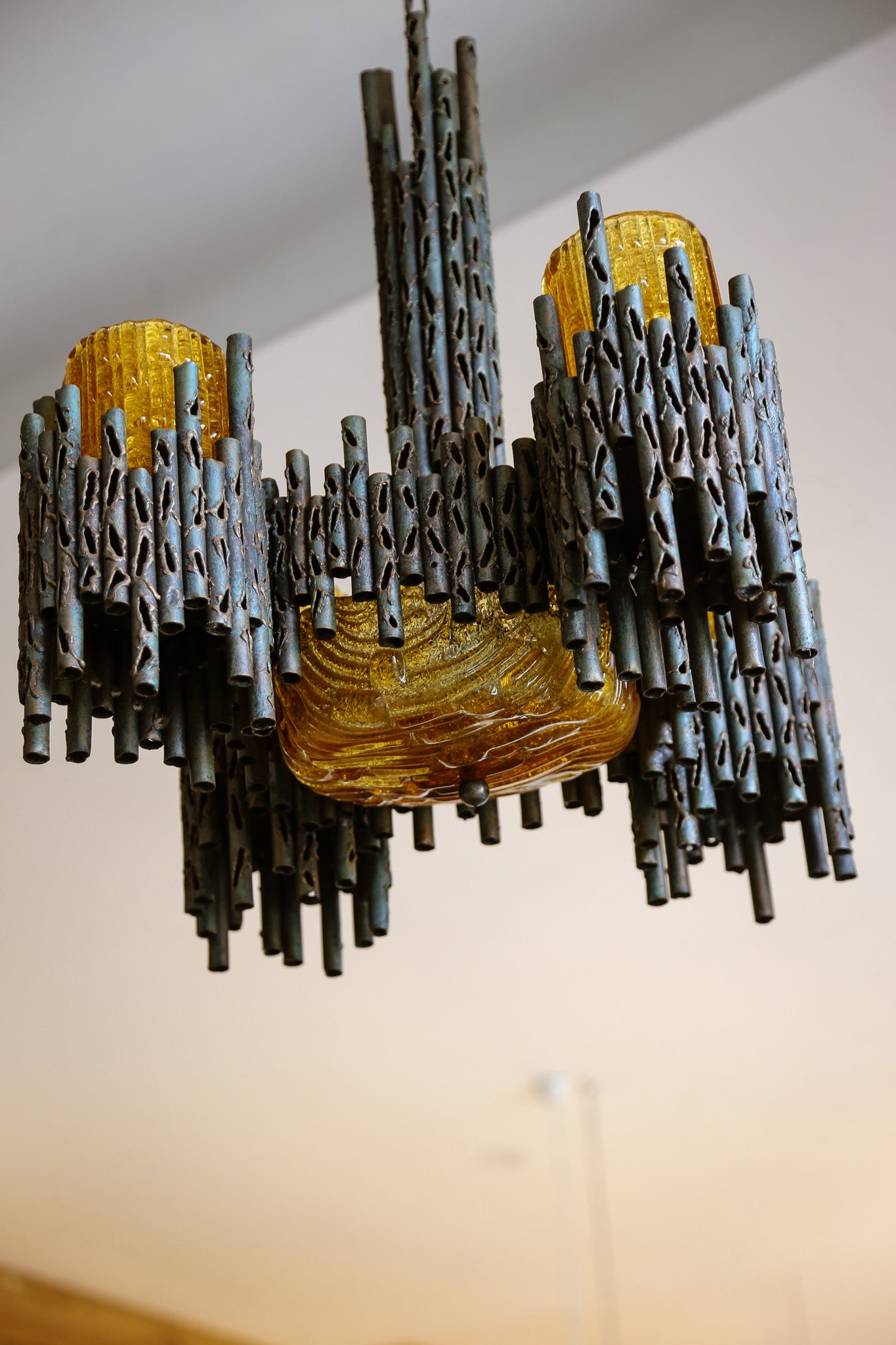 Marcello Fantoni Brutalist Chandelier, 1960s