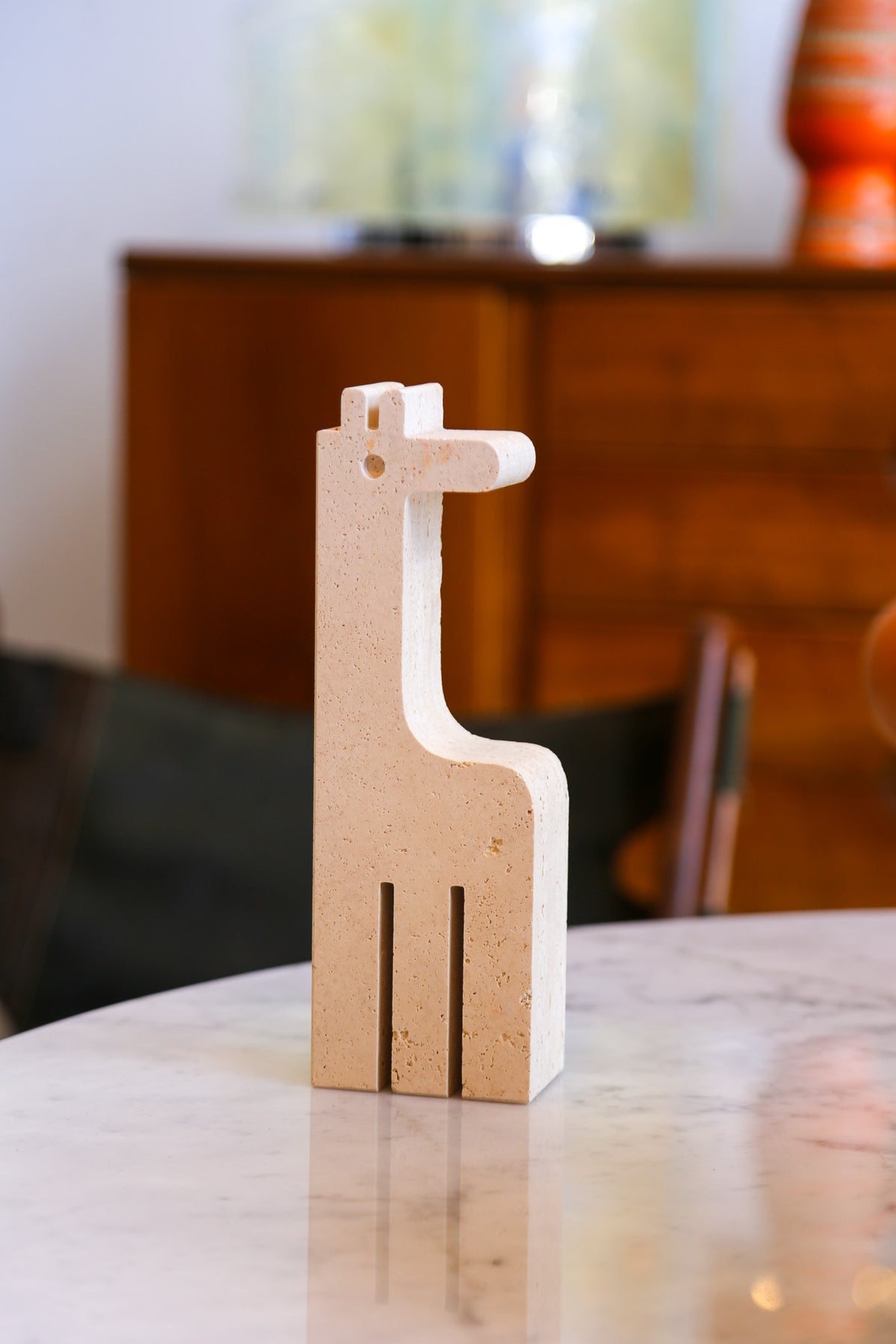 Travertine Giraffe Sculpture Attributed to Enzo Mari for Fratelli Mannelli, 1970s - Lumini Collections