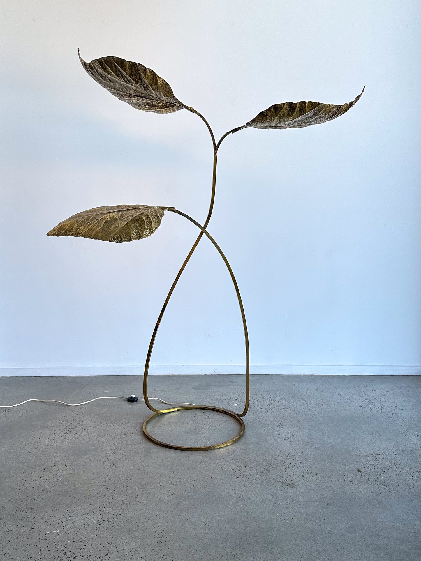 Carlo Giorgi for Bottega Gadda Rabarbaro Brass Three Leaf Floor Lamp