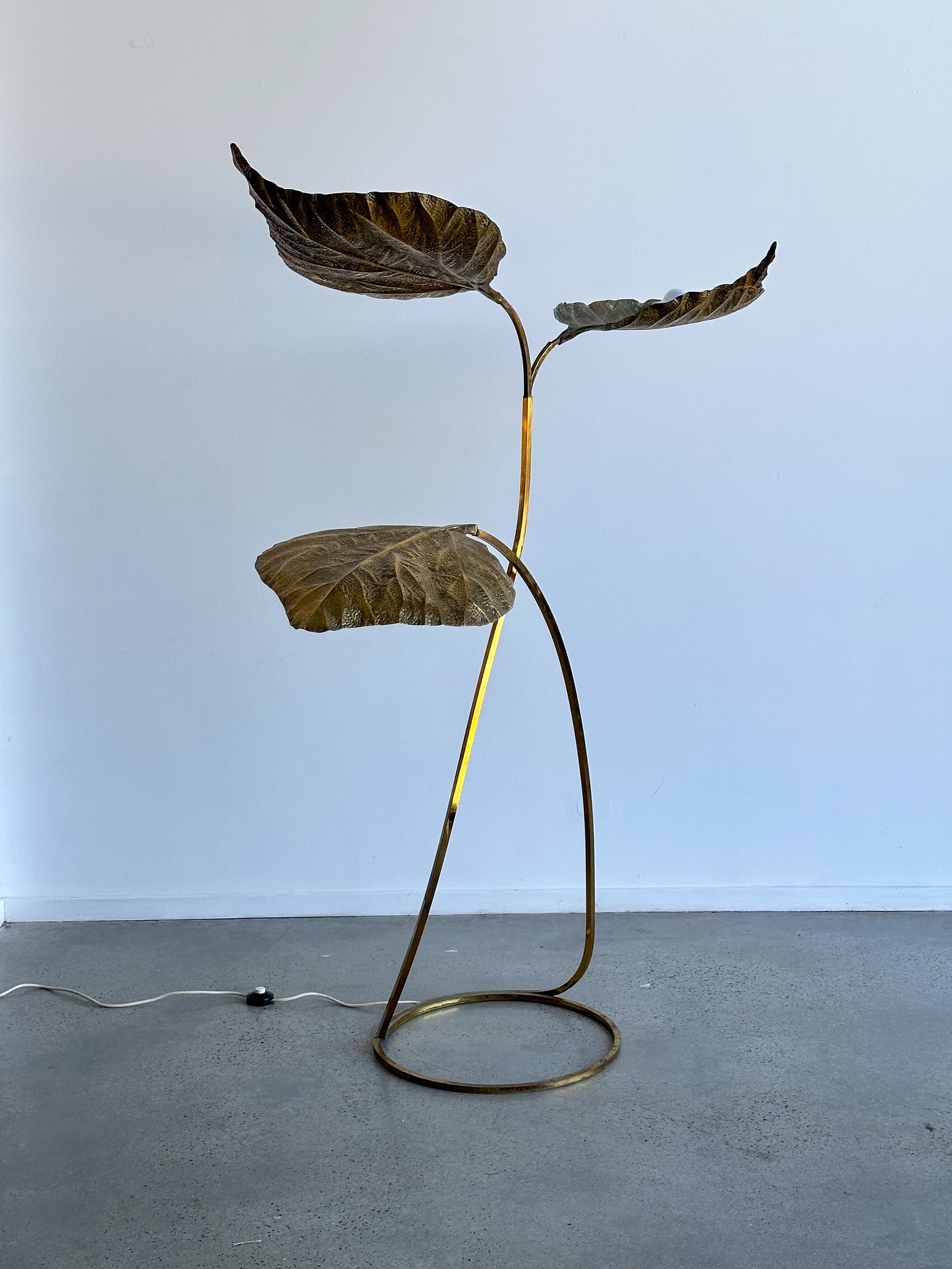 Carlo Giorgi for Bottega Gadda Rabarbaro Brass Three Leaf Floor Lamp