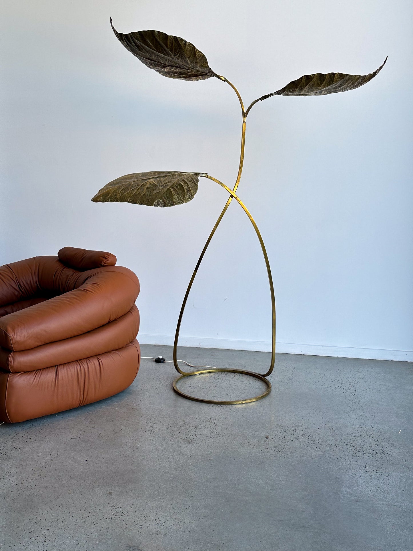 Carlo Giorgi for Bottega Gadda Rabarbaro Brass Three Leaf Floor Lamp