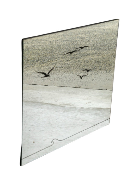 Italian Artistic Wall Mirror with Flying Birds, 1970s - Lumini Collections