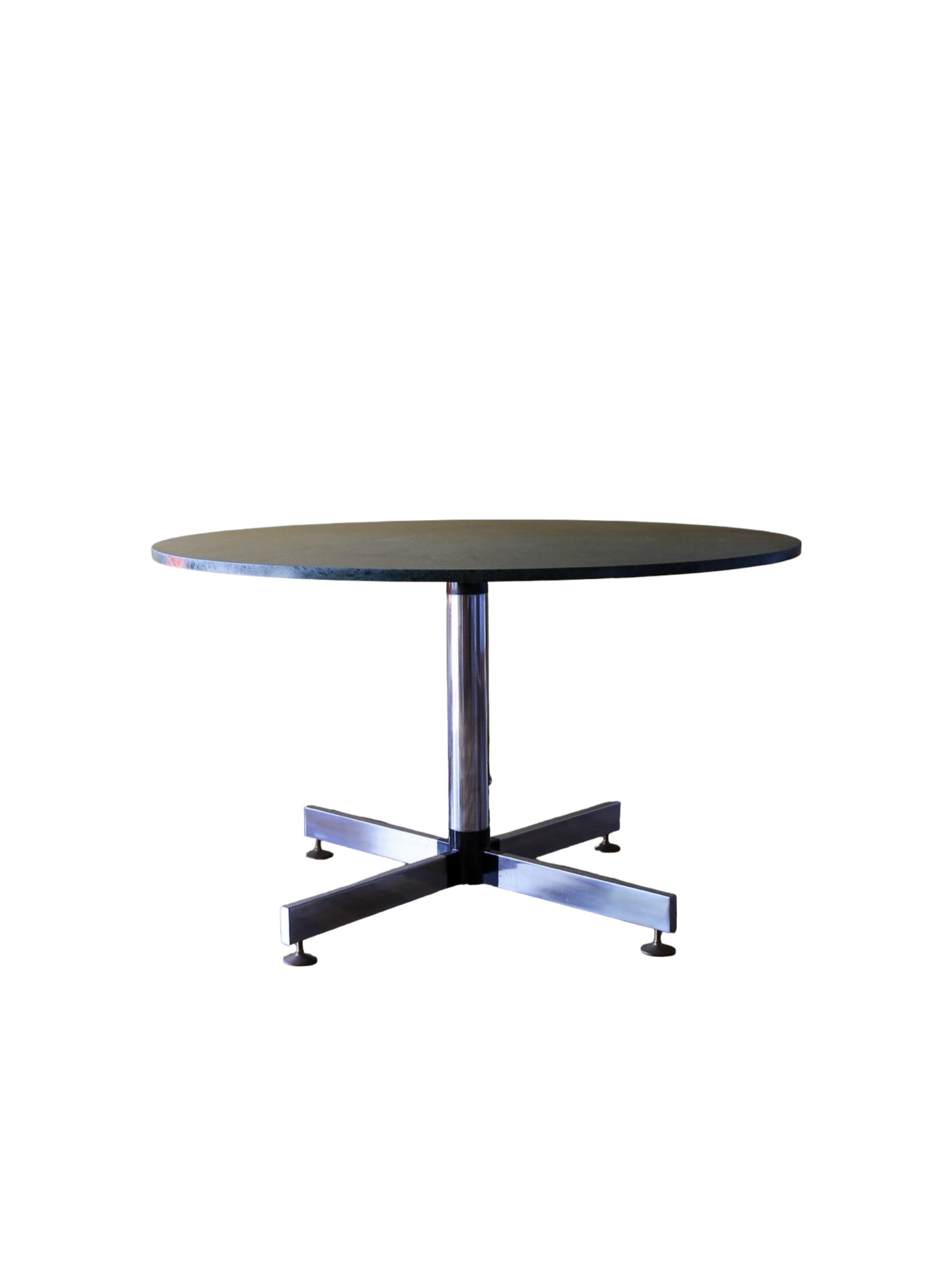 Italian Green Marble Dining Table with Chrome Base - Lumini Collections