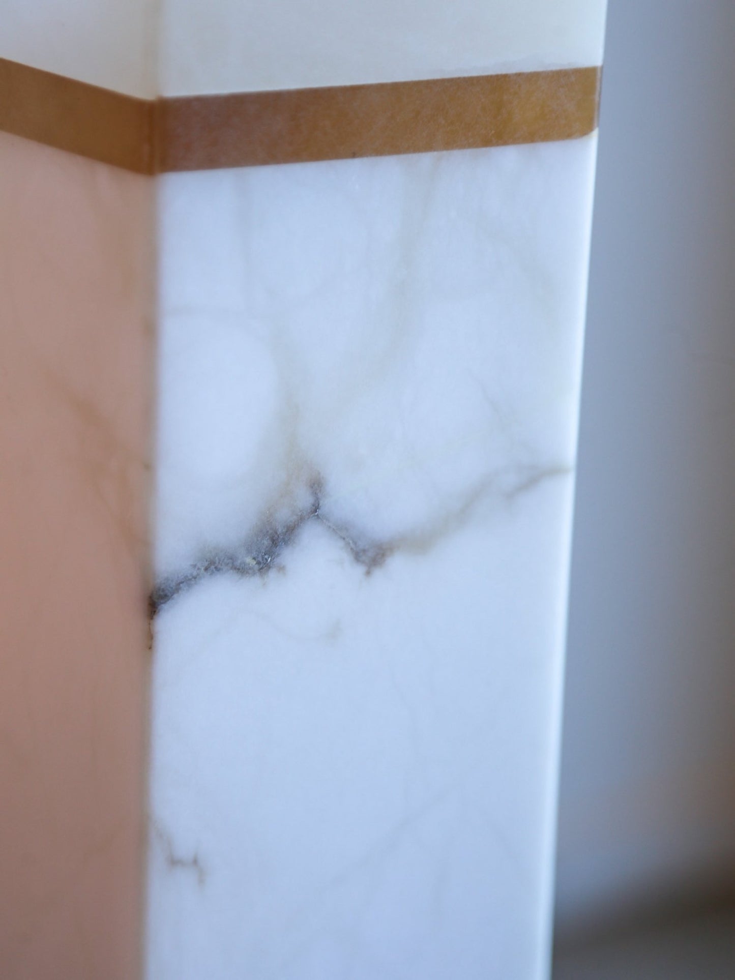 Italian Marble and Alabaster Square Vase, 1970s - Lumini Collections