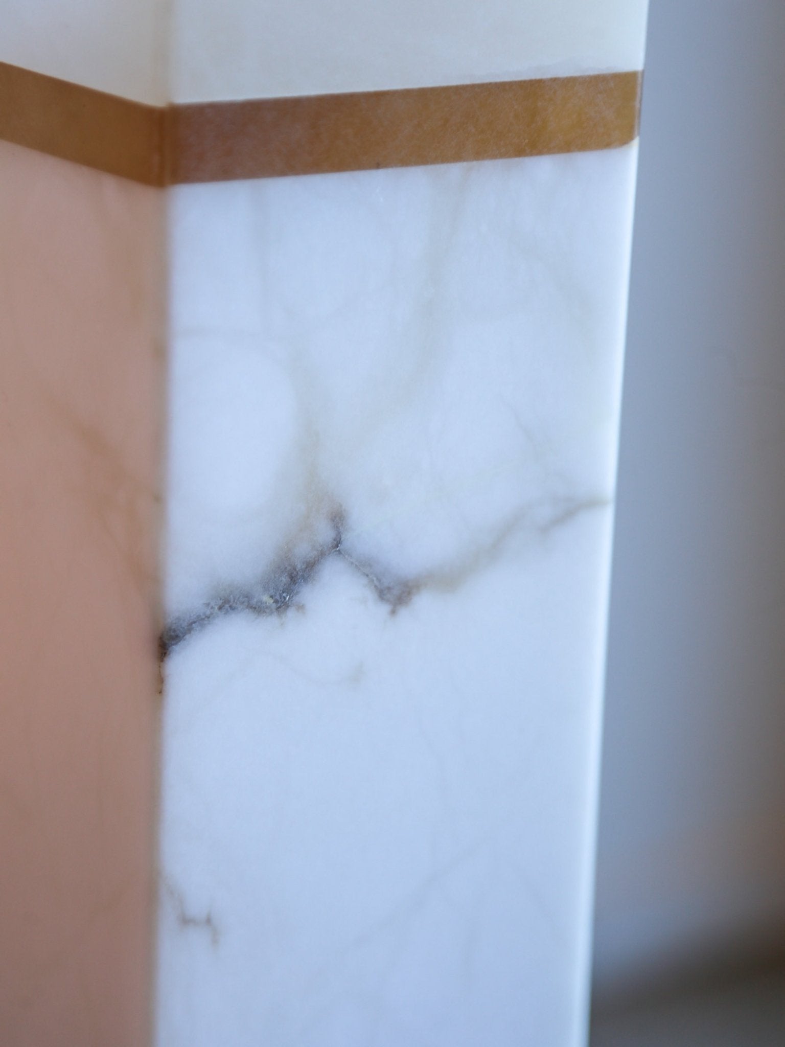 Italian Marble and Alabaster Square Vase, 1970s - Lumini Collections