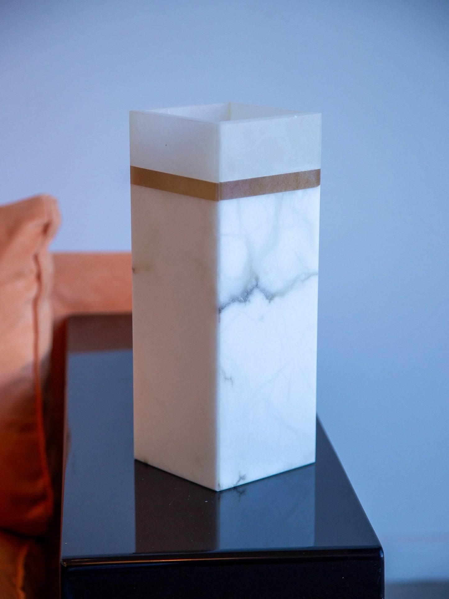 Italian Marble and Alabaster Square Vase, 1970s - Lumini Collections