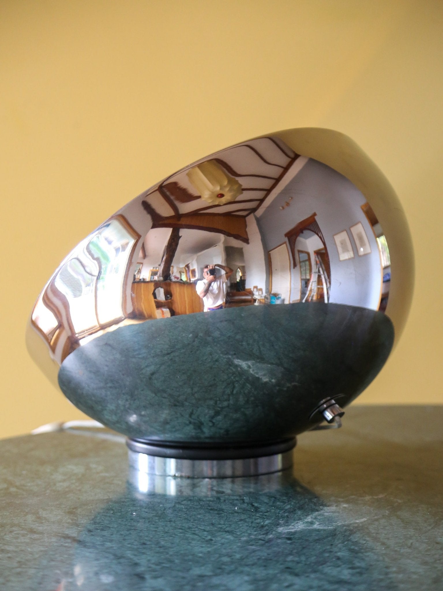 Italian Space Age Chrome Illuminated Vanity Mirror Table Lamp - Lumini Collections