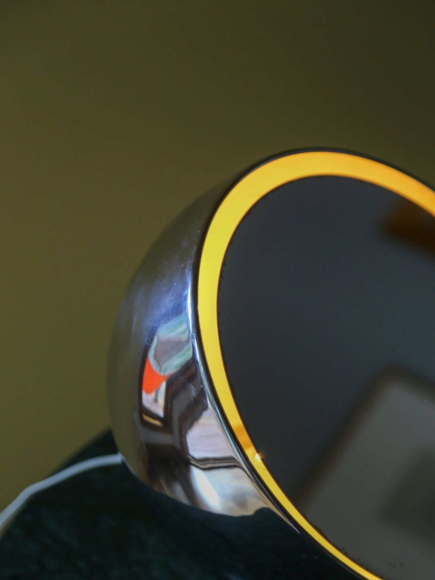 Italian Space Age Chrome Illuminated Vanity Mirror Table Lamp - Lumini Collections