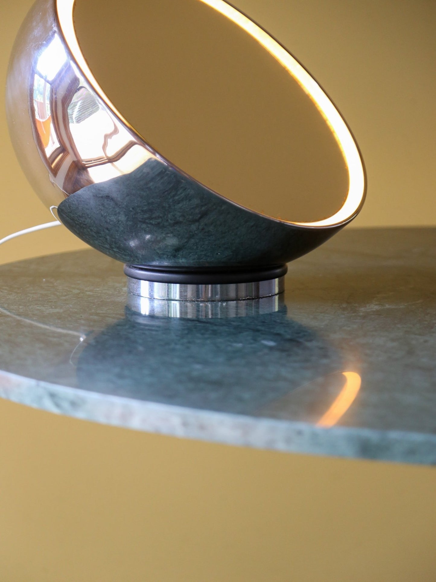 Italian Space Age Chrome Illuminated Vanity Mirror Table Lamp - Lumini Collections