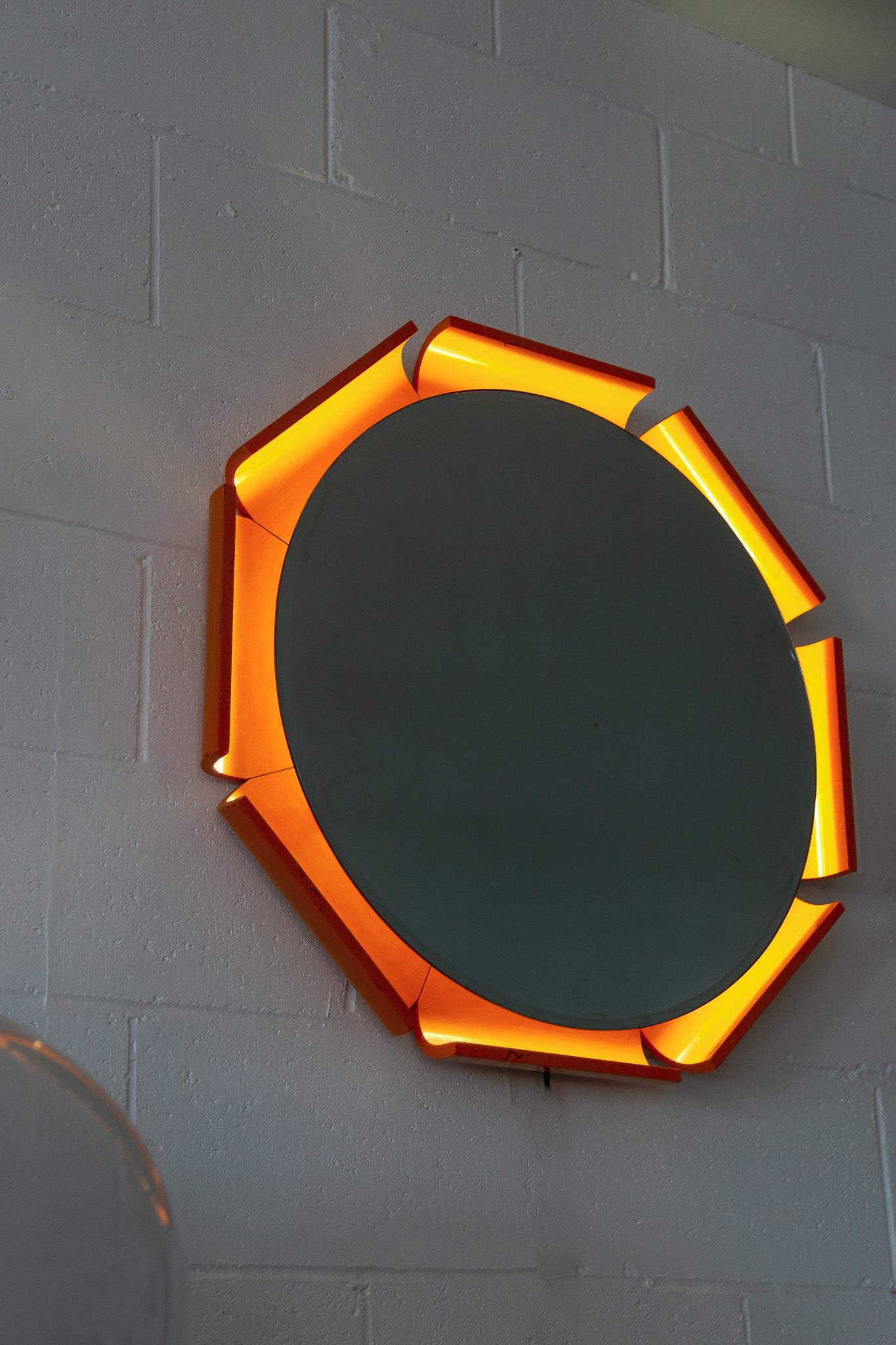 Italian Space Age illuminated wall mirror by ISA Bergamo, 1970s - Lumini Collections