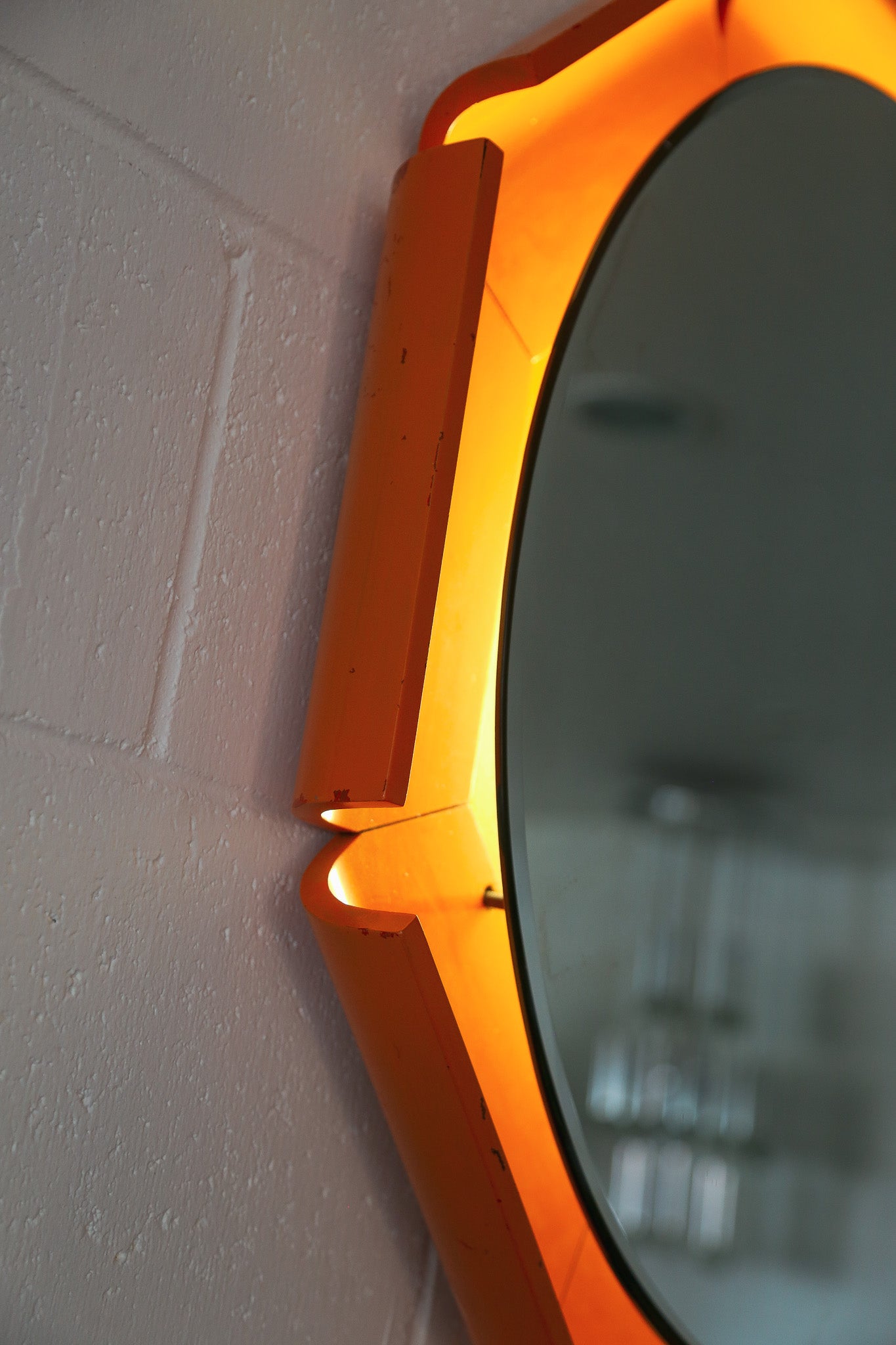 Italian Space Age illuminated wall mirror by ISA Bergamo, 1970s - Lumini Collections