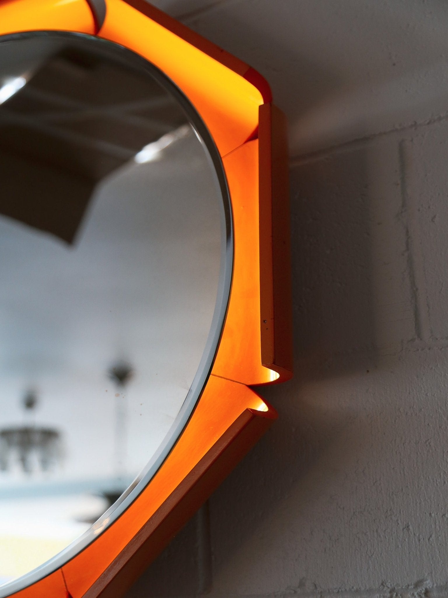 Italian Space Age illuminated wall mirror by ISA Bergamo, 1970s - Lumini Collections