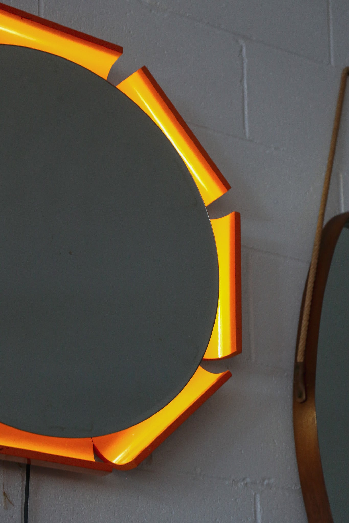 Italian Space Age illuminated wall mirror by ISA Bergamo, 1970s - Lumini Collections