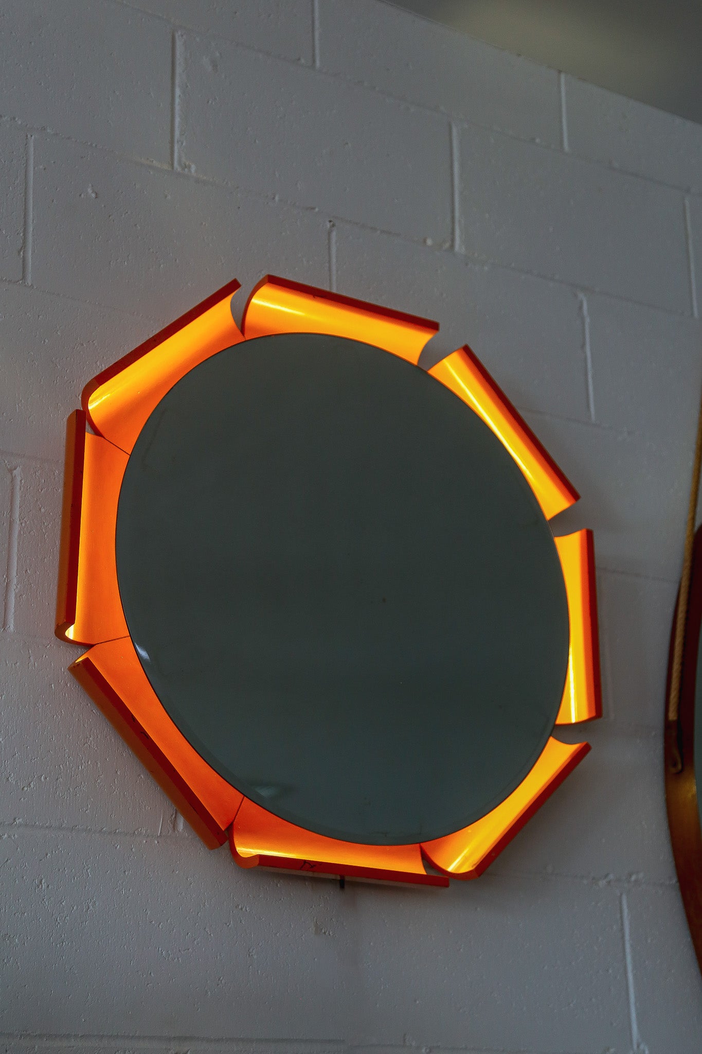 Italian Space Age illuminated wall mirror by ISA Bergamo, 1970s - Lumini Collections