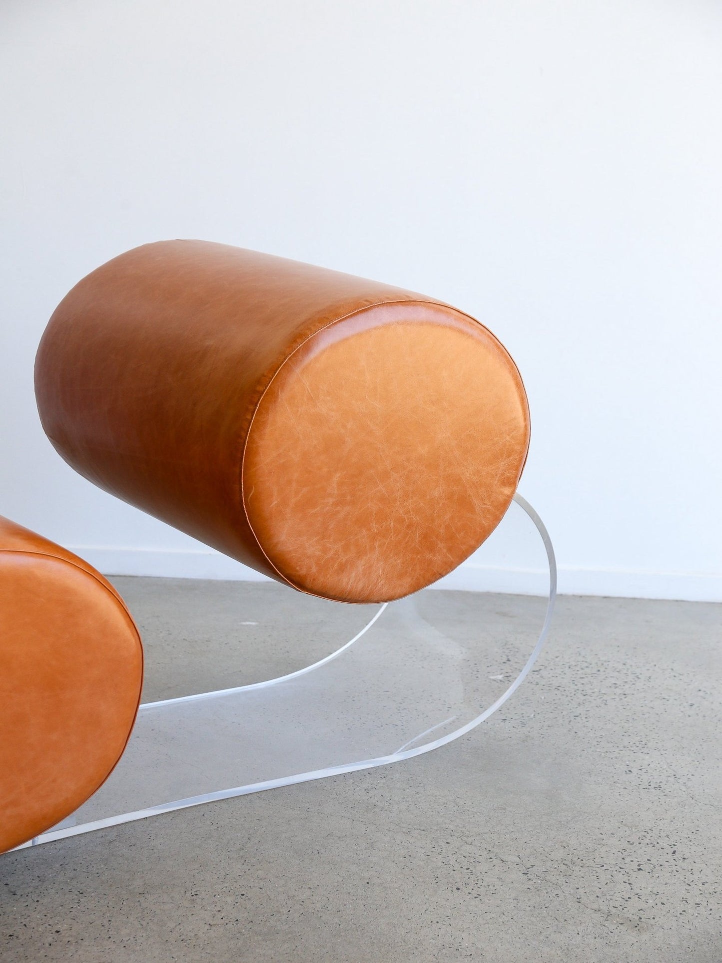 Italian Space Age Lucite and Leather Lounge Chair by Marzio Cecchi, 1970s - Lumini Collections