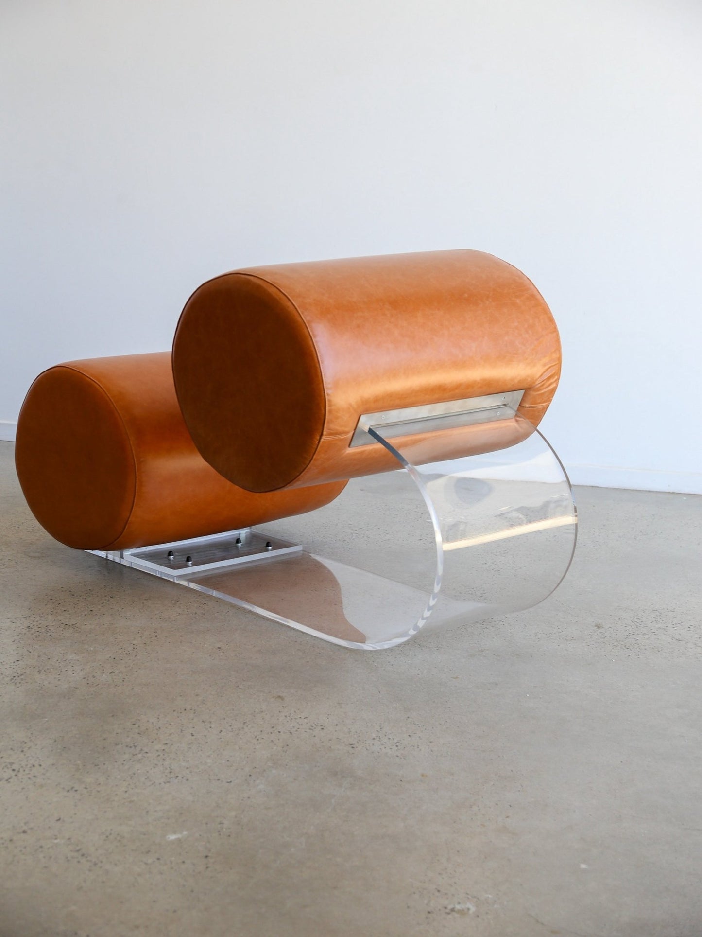 Italian Space Age Lucite and Leather Lounge Chair by Marzio Cecchi, 1970s - Lumini Collections