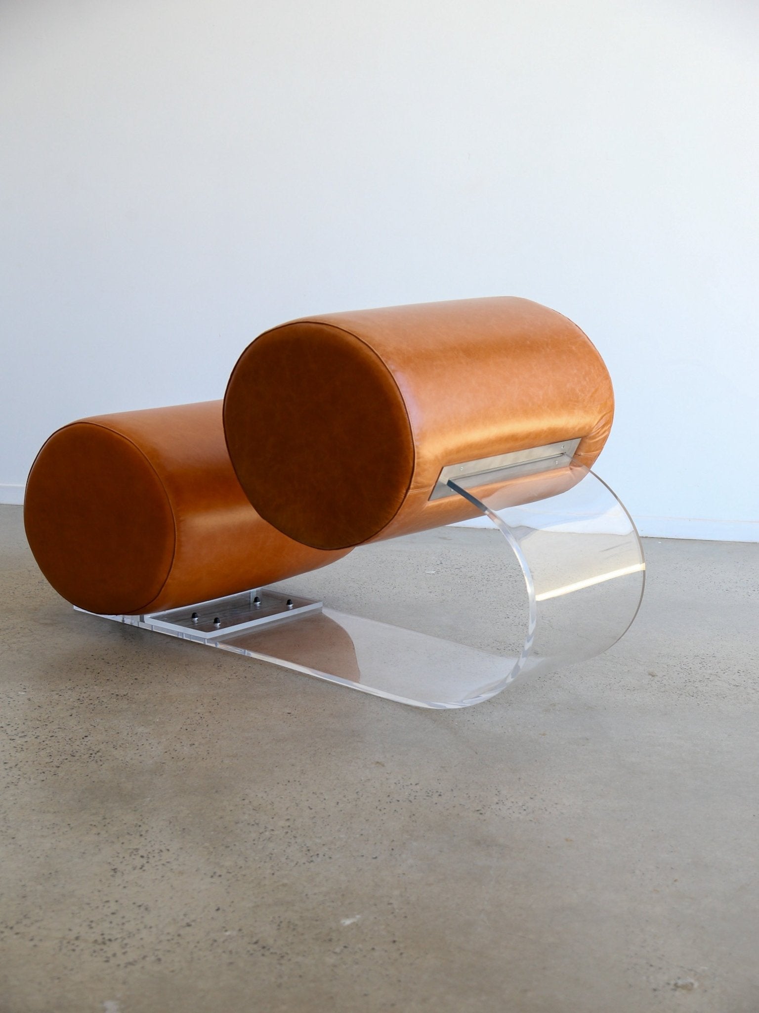 Italian Space Age Lucite and Leather Lounge Chair by Marzio Cecchi, 1970s - Lumini Collections