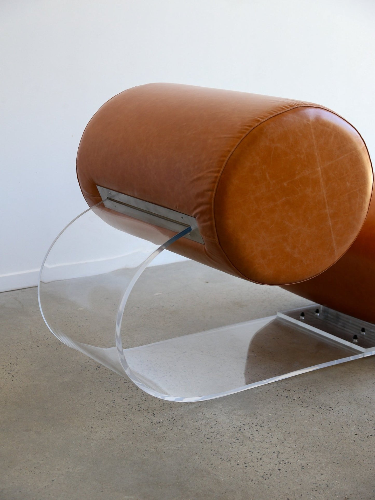 Italian Space Age Lucite and Leather Lounge Chair by Marzio Cecchi, 1970s - Lumini Collections