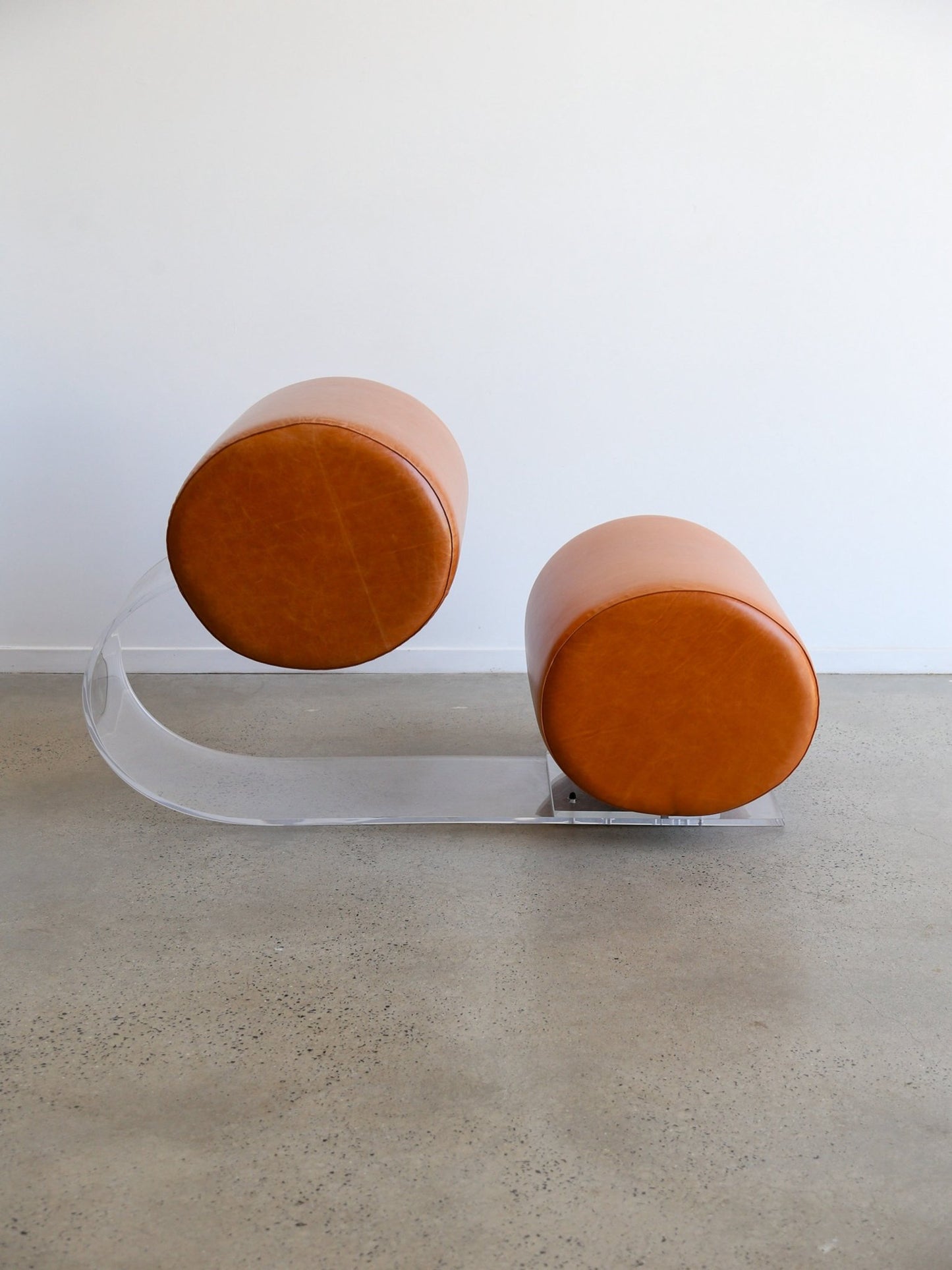 Italian Space Age Lucite and Leather Lounge Chair by Marzio Cecchi, 1970s - Lumini Collections