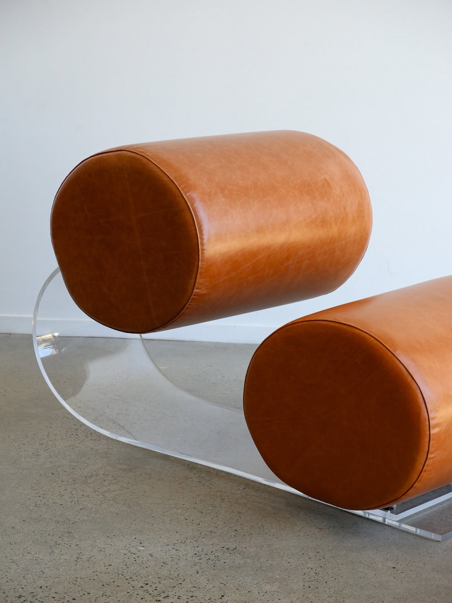 Italian Space Age Lucite and Leather Lounge Chair by Marzio Cecchi, 1970s - Lumini Collections